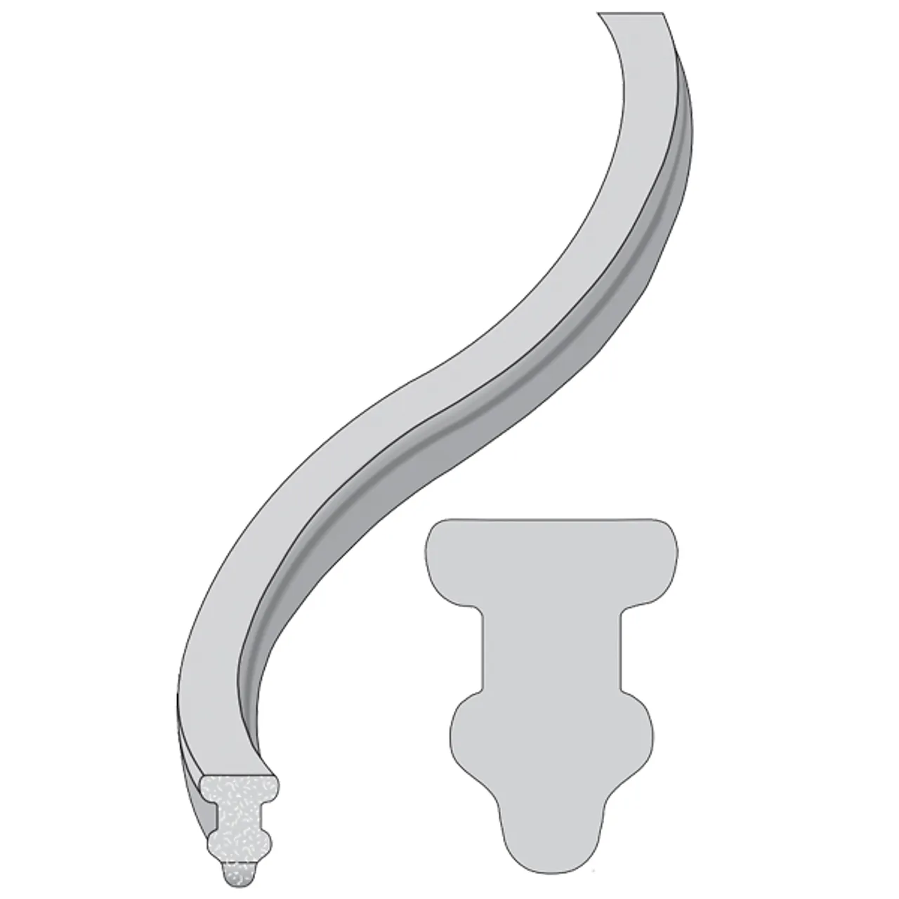 Fiberål betong uten nupper 100 x 800 mm