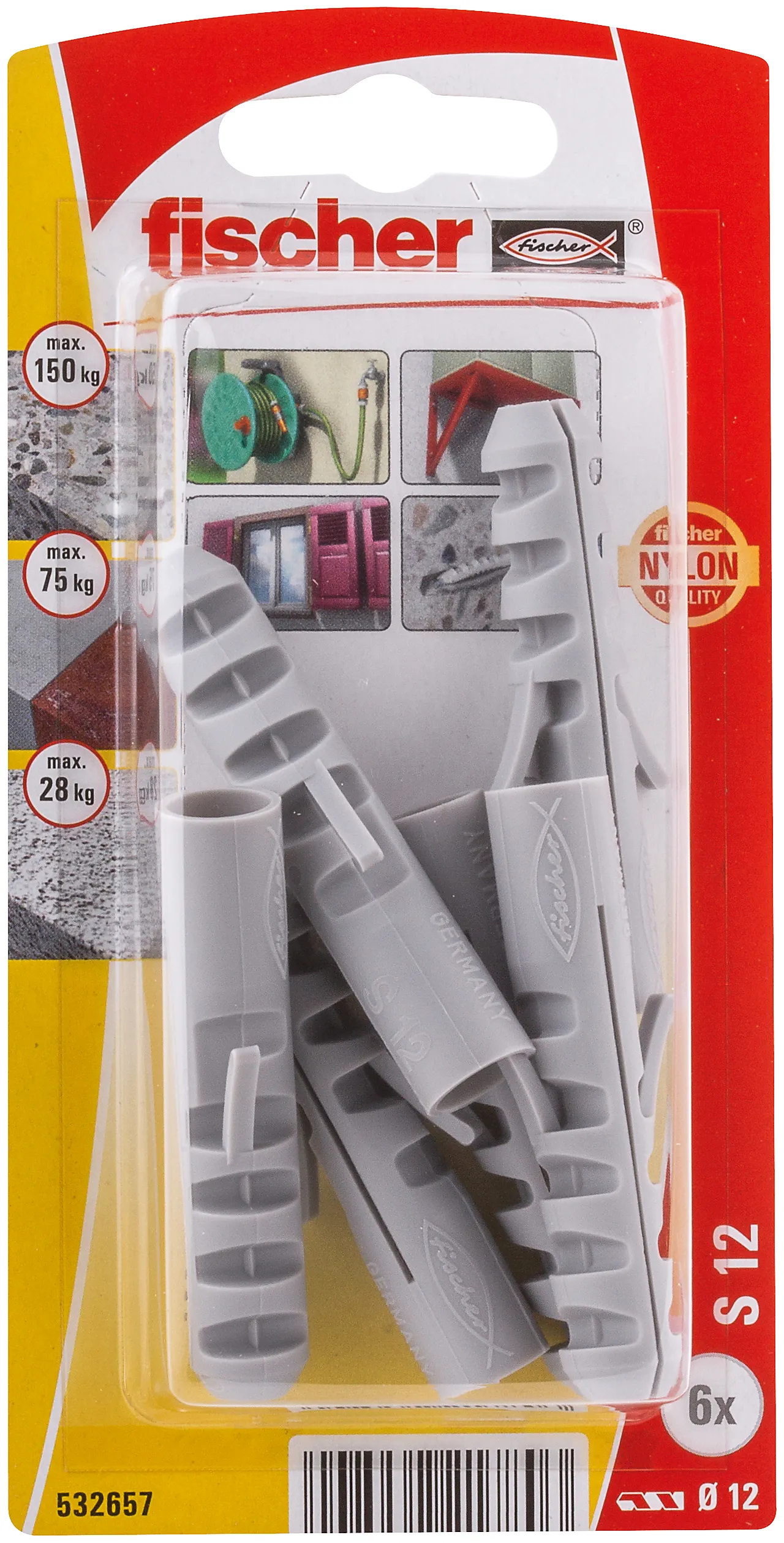 Nylonplugg s 12 bk 6 stk pr bk nv null - null - 2 - Miniatyr