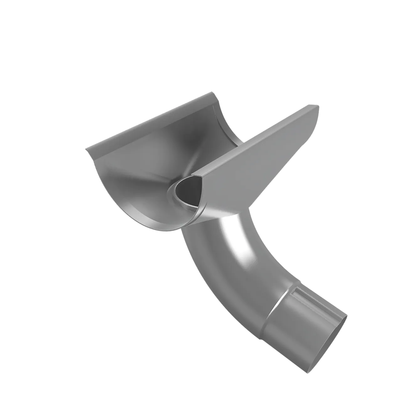 Trakt til takrenne 125 mm med bend 75 grader ubehandlet