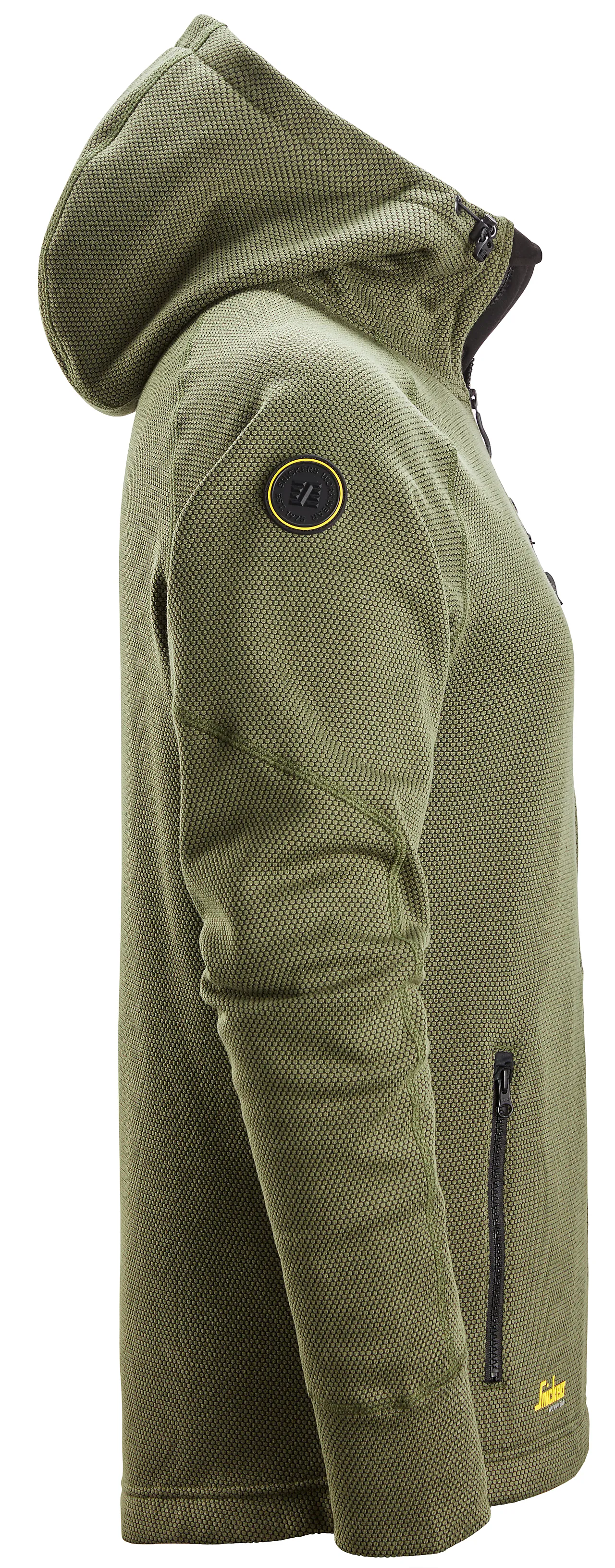 Snickers workwear fleecejakke 8041 m/hette kgrønn S