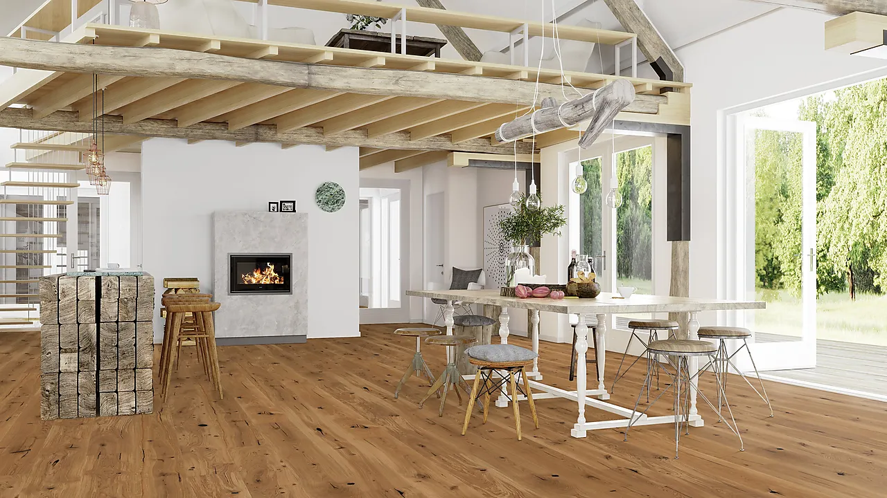 Boen parkett Eik Espressivo Castle oljet og børstet