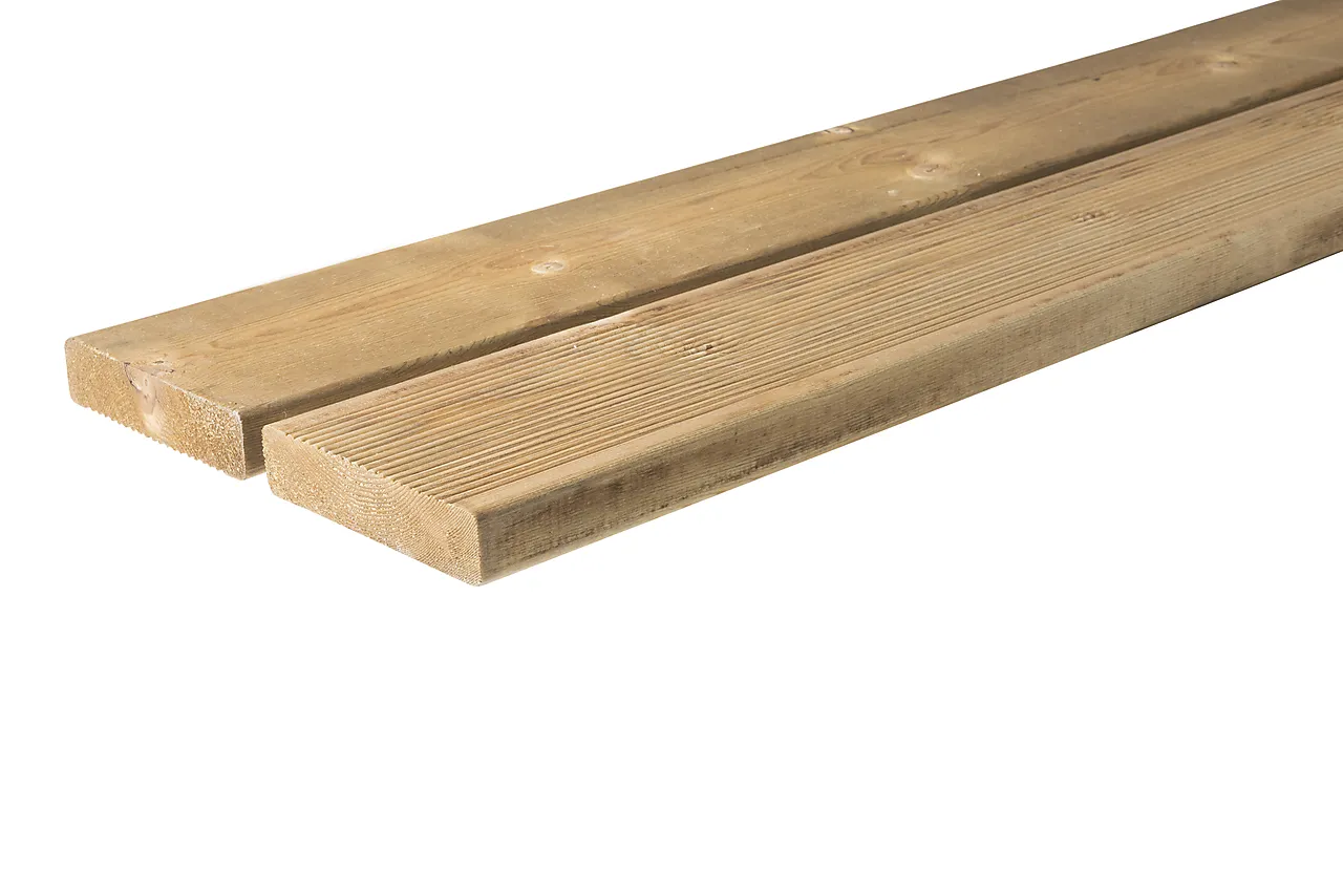 Terrassebord royalimpregnert natur furu rillet 28x120 mm null - 28x120 - 2 - Miniatyr