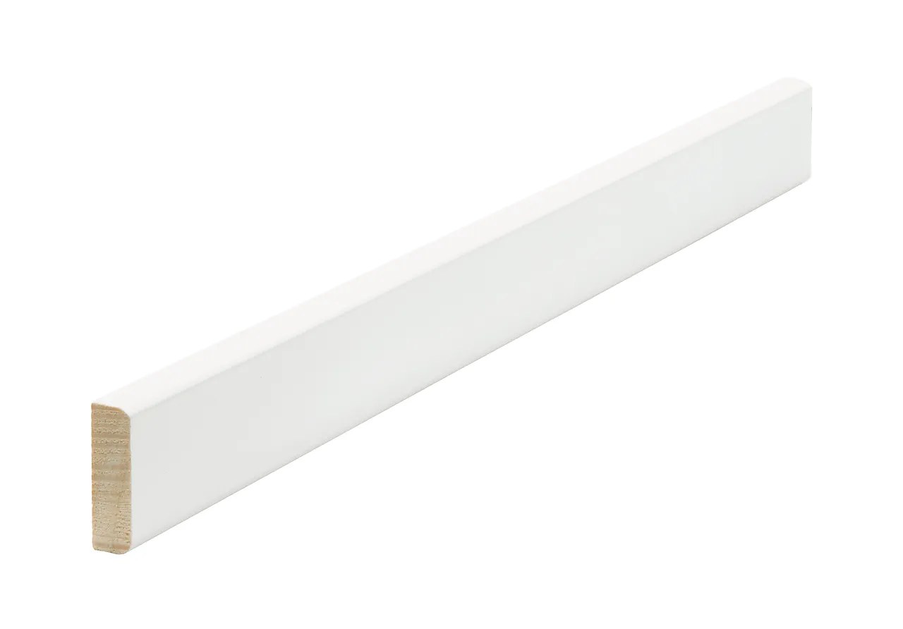 Brannmurlist rund furu klassisk hvit S0500-N 9x45x4400 mm null - null - 2 - Miniatyr