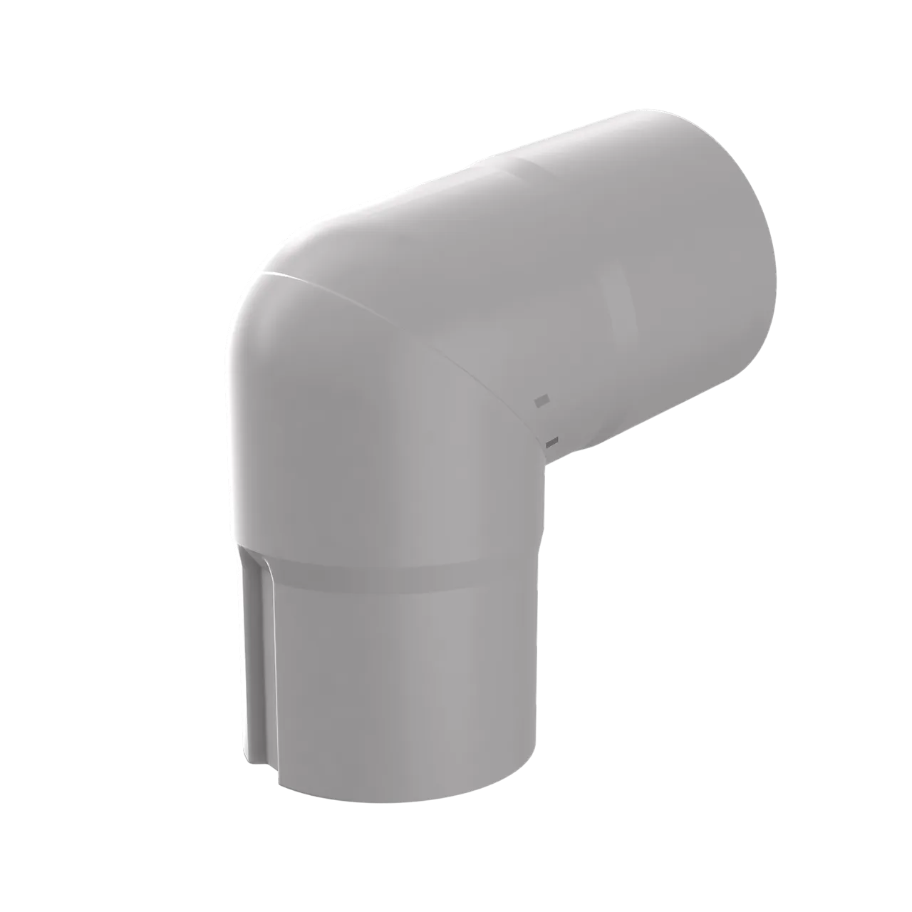 Rørkne til takrenne 70 mm 90 grader lys grå Rørkne til takrenne 70 mm 90 grader lys grå