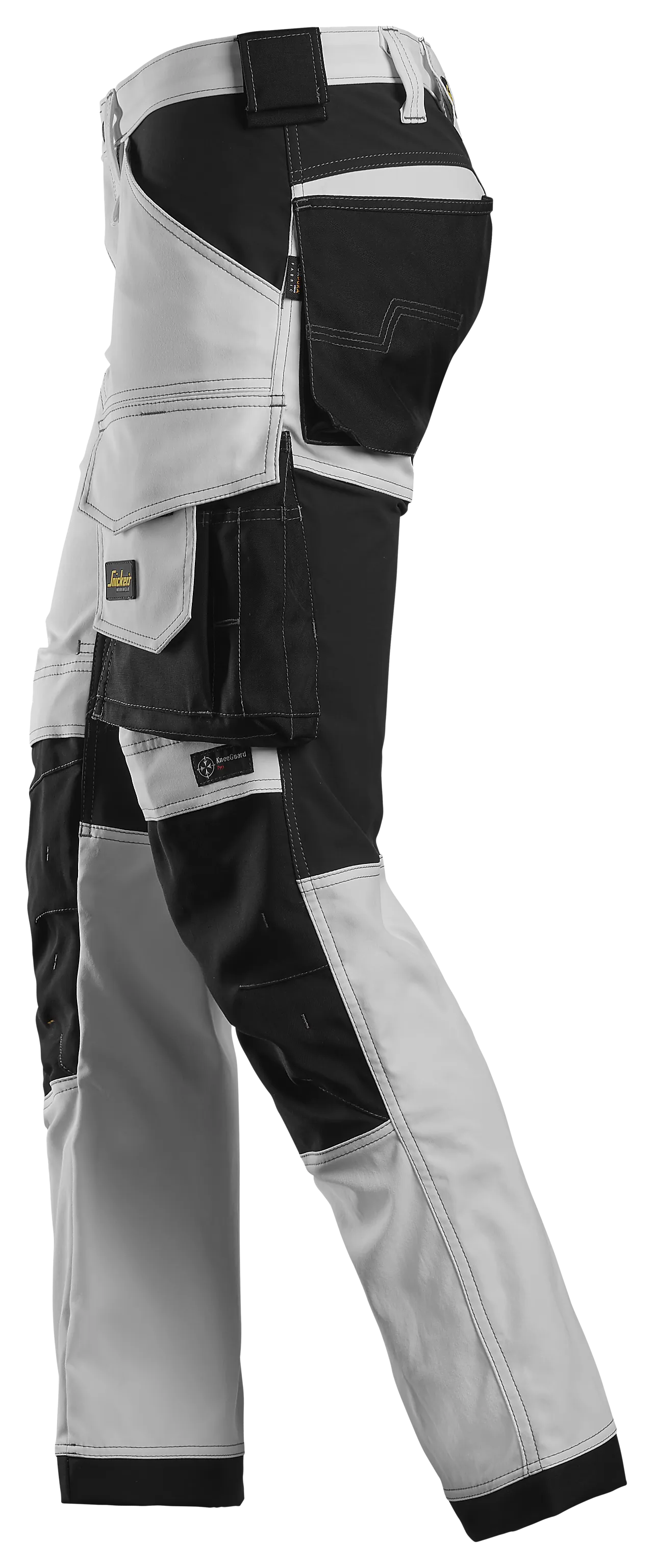 Arbeidsbukse stretch hvit/sort str 104 null - null - 2 - Miniatyr