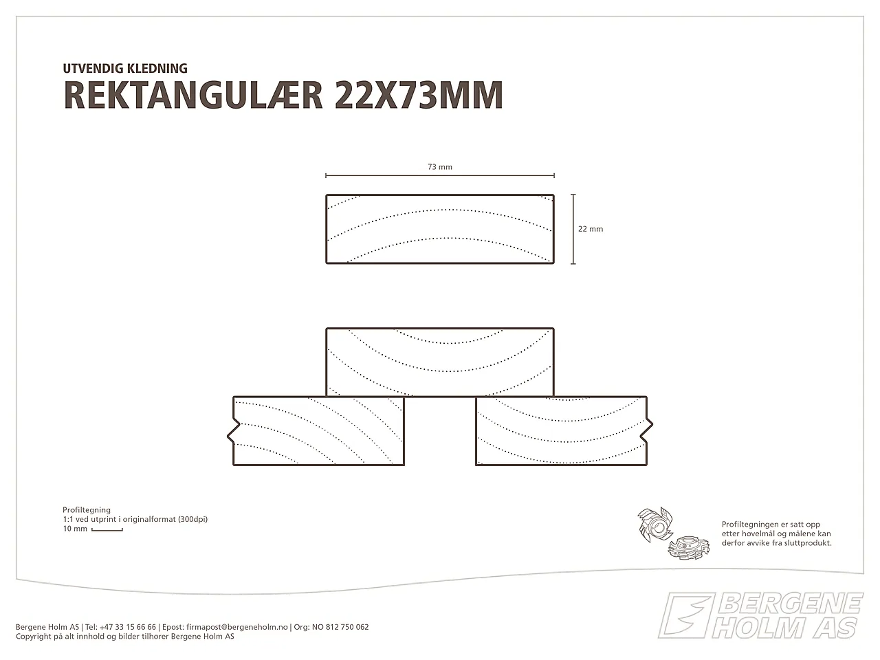Kledning rektangulær ubehandlet 22x73 mm gran klasse 1 null - null - 2 - Miniatyr