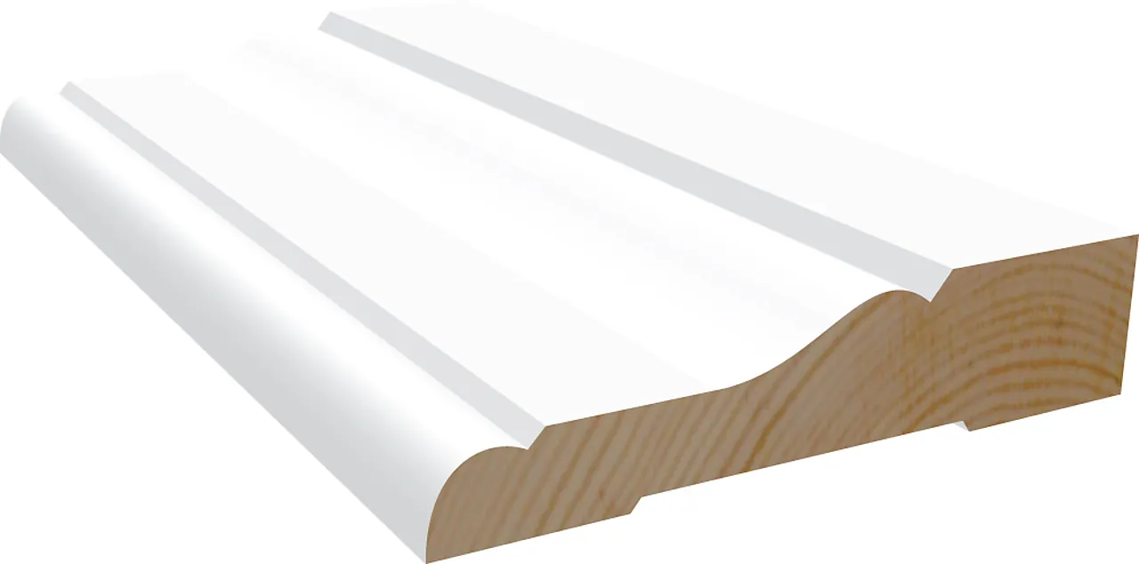 Kombilist furu hvit bomull S0502-Y 15x70x4400 mm Kombilist furu hvit bomull S0502-Y 15x70x4400 mm