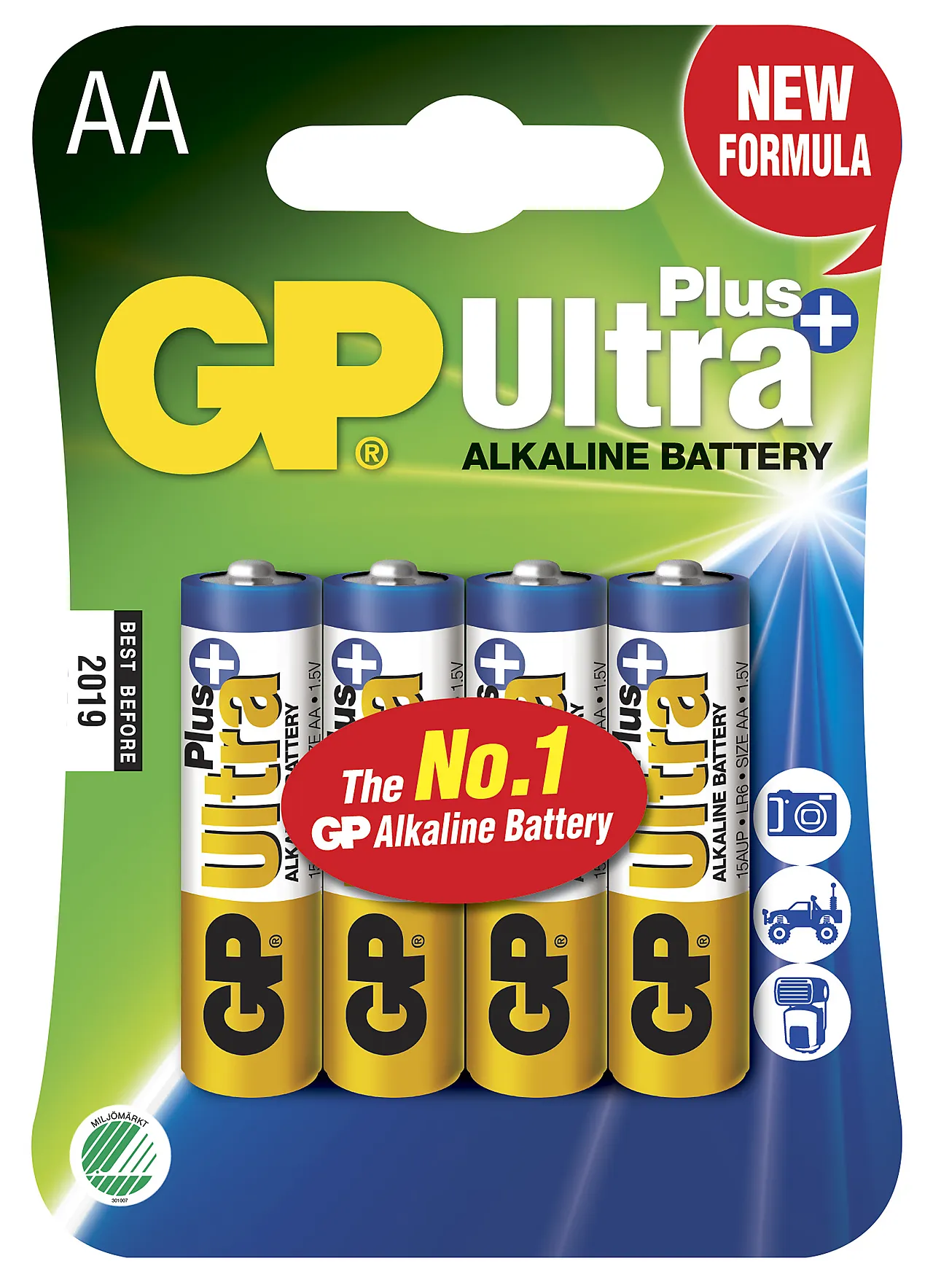 Batteri Ultra Plus Alkaline GP 15AUP AA/LR6 4 stk