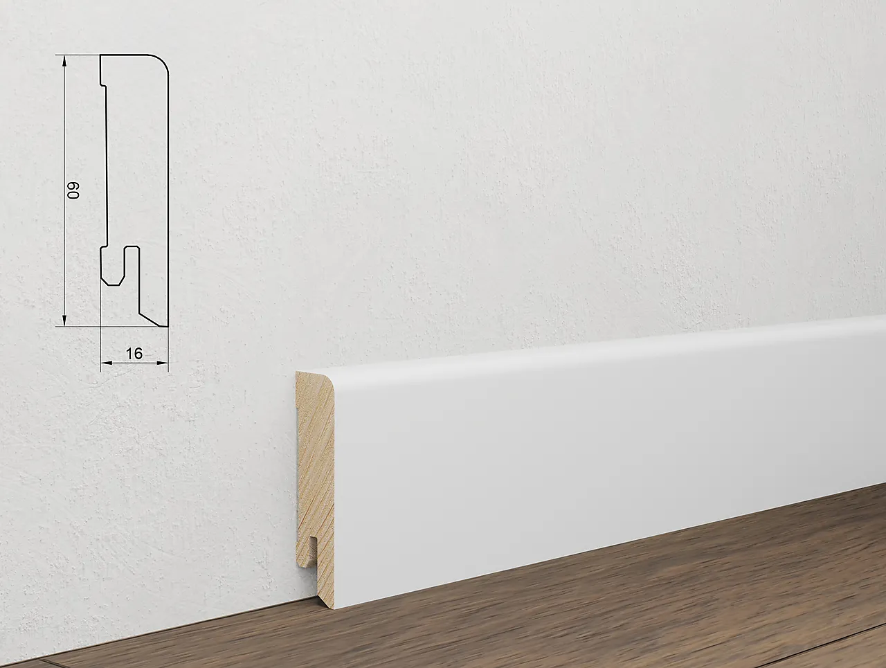 Bjelin Fotlist Eik Powder White 16x60 mm null - null - 2 - Miniatyr
