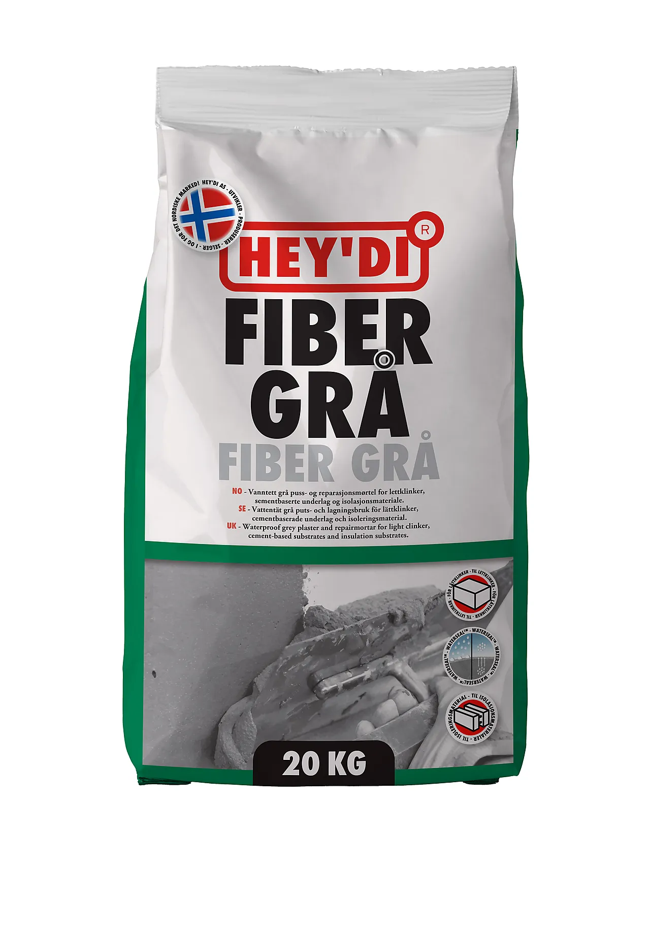 Fiberpuss dekor grå 20 kg