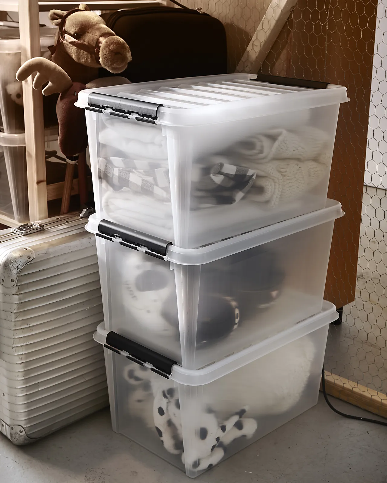 Oppbevaringsboks classic 45 med lokk 47 liter 59x39x31 cm null - null - 2 - Miniatyr