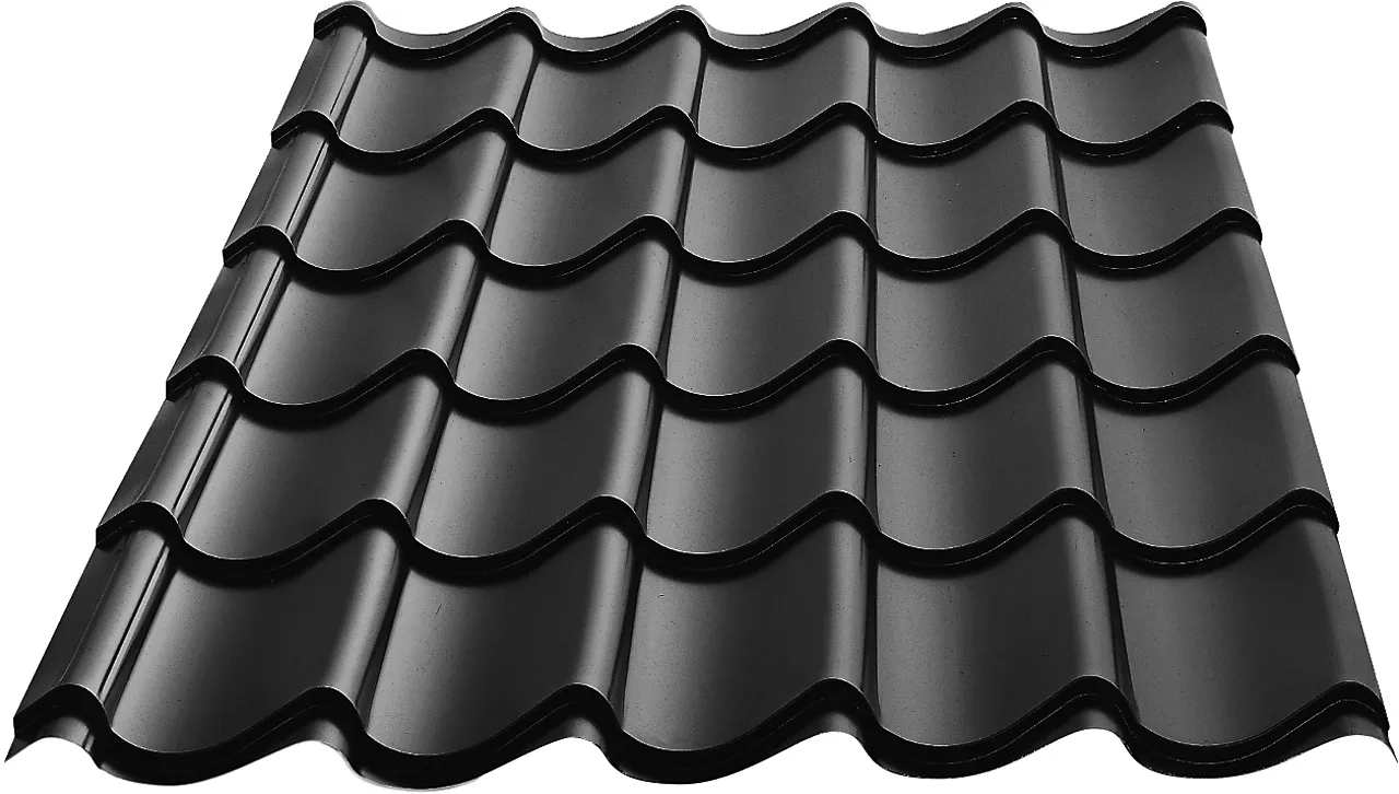 Takplate royal stål 06 hc pl01 1300mm hard coat stål 3-stein pl01 svart