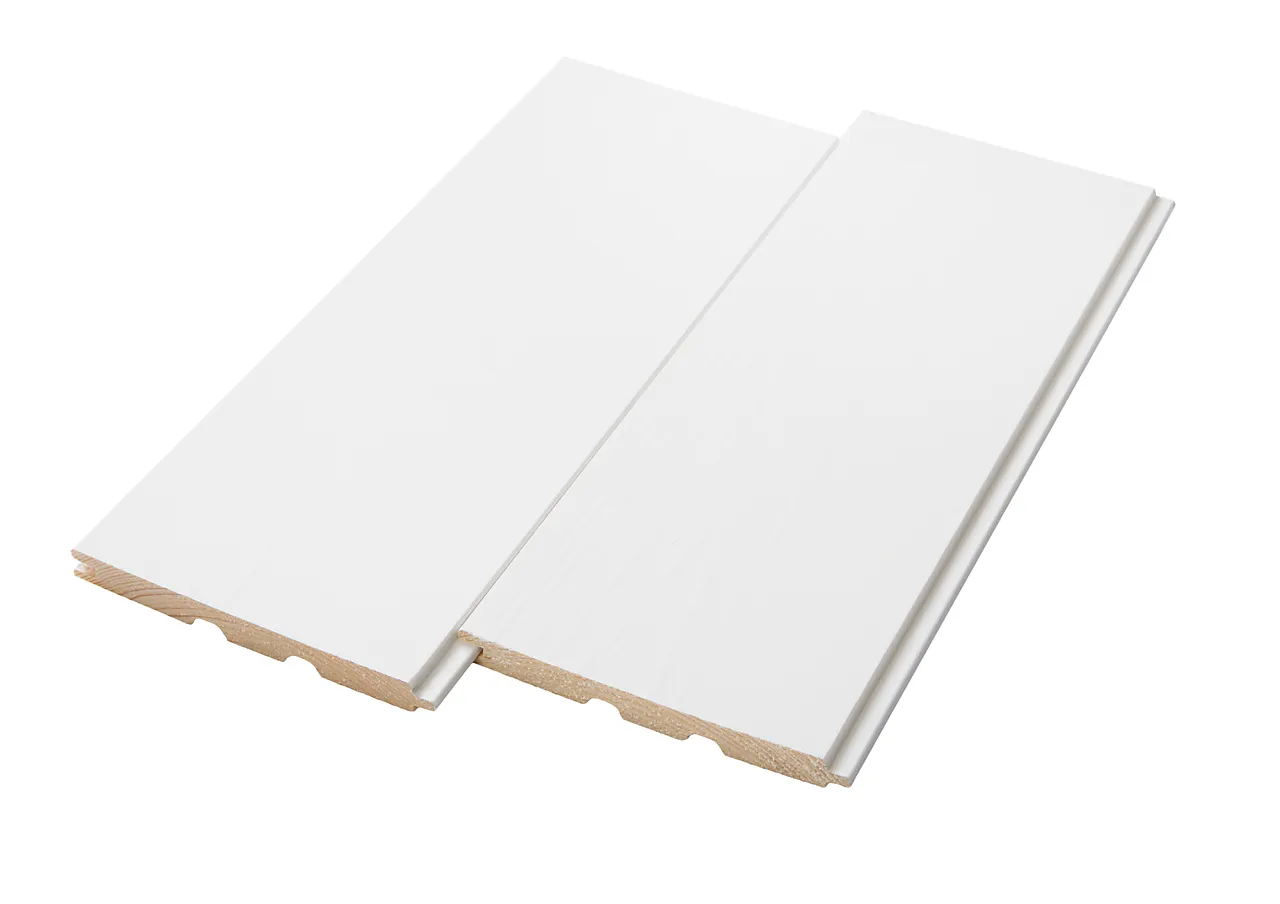 Glattpanel 12x120x4800 mm hvitmalt furu null - null - 2 - Miniatyr