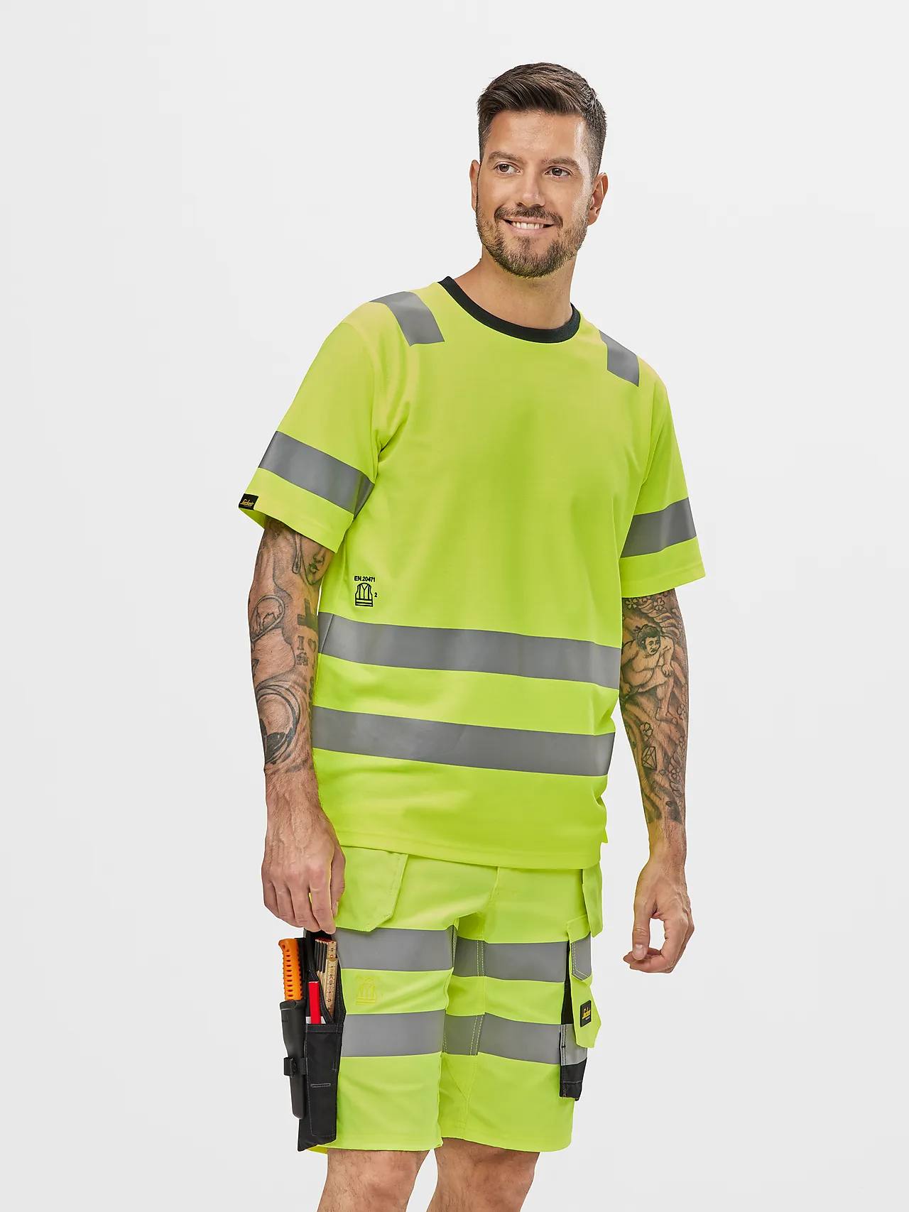 T-skjorte 2530 gul str XL Snickers Workwear null - XL - 3 - Miniatyr