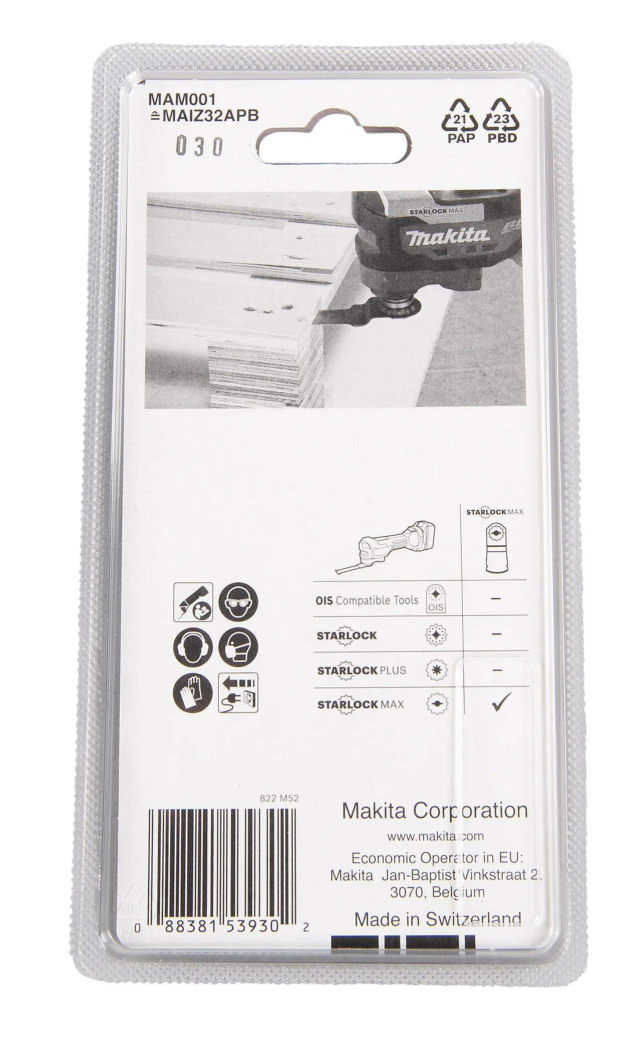 Sagblad multikutter 32mm b-66400 starlock max 20tpi bim tre/metall null - null - 2 - Miniatyr