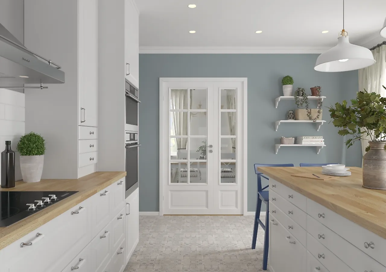 Dørblad Skjold 90x210 cm m/glass 2x4 Ruter null - null - 2 - Miniatyr