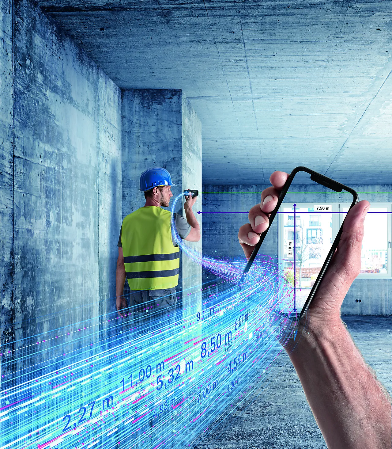 Laseravstandsmåler med bluetooth grønn li-ion-batteri null - null - 2 - Miniatyr