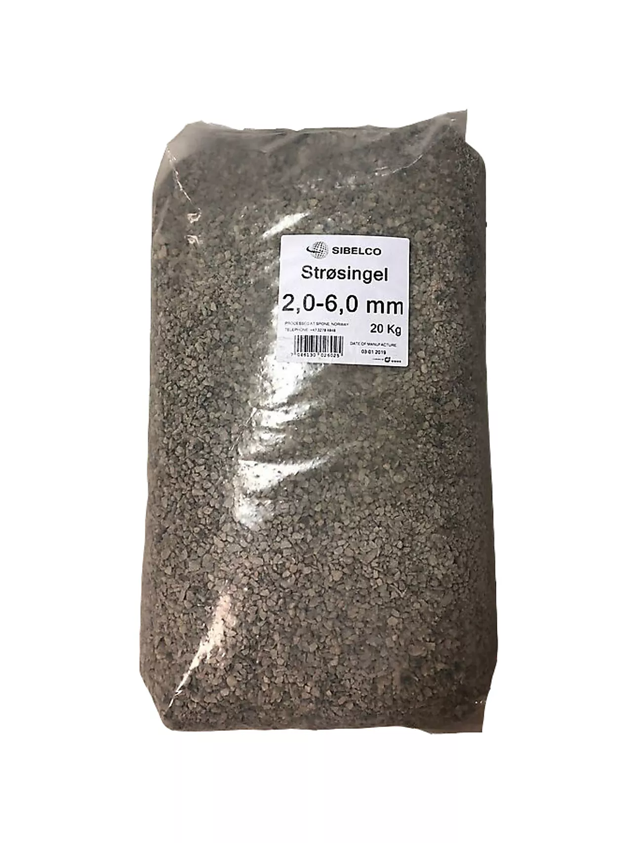 Strøsingel 2-6 mm plastsekk 20 kg