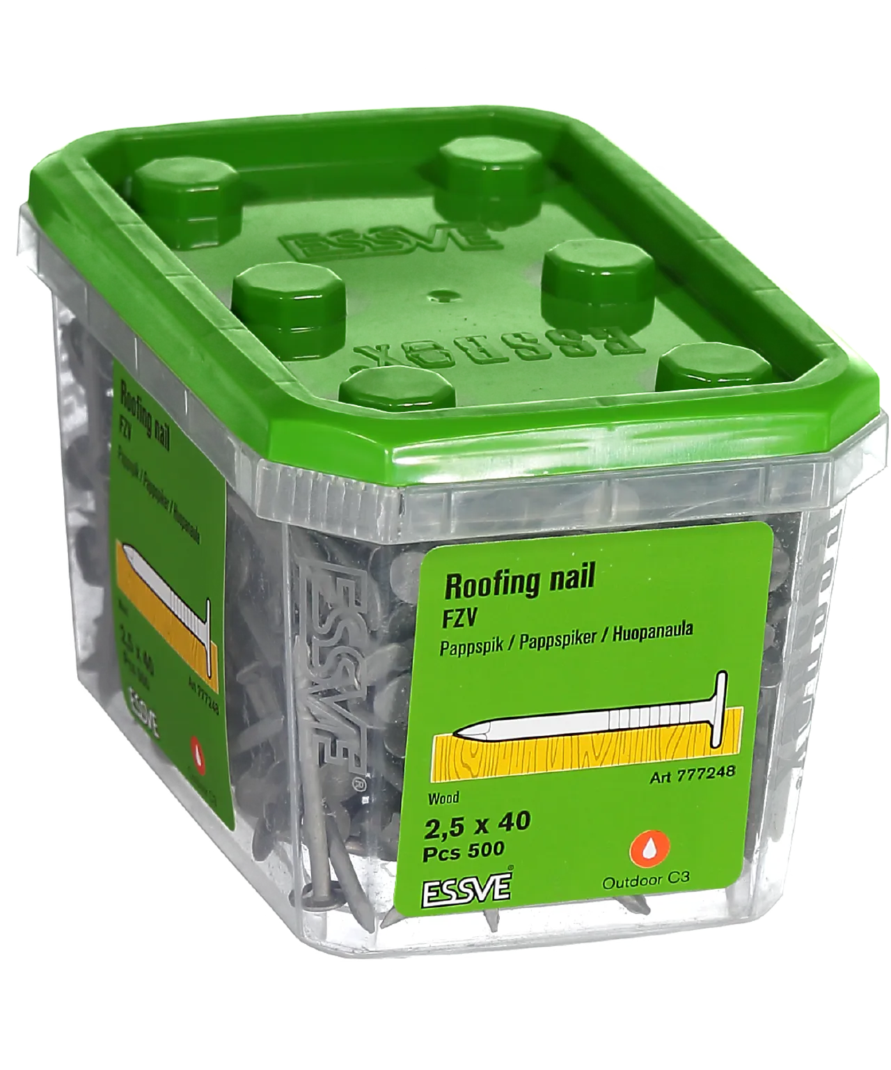 Pappspiker 2,5x40 fzv -500 varmforsinket stål null - null - 2 - Miniatyr