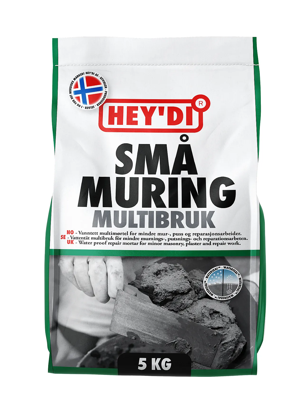 Mørtel småmuring 5 kg hurtigmørtel for mindre arbeider Mørtel småmuring 5 kg hurtigmørtel for mindre arbeider