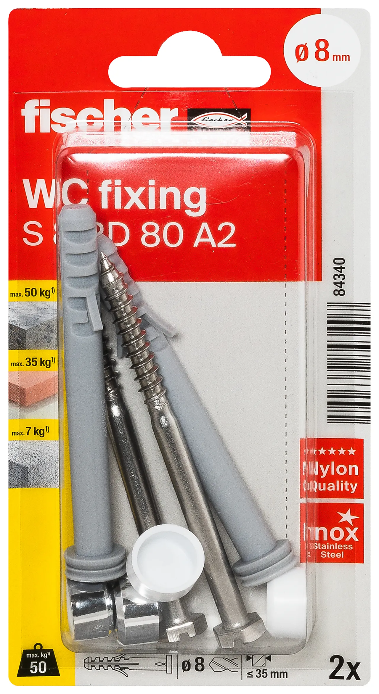 SANITÆRPLUGG SETT S 8 RD 80 CR K 2 STK PR BK NV null - null - 2 - Miniatyr