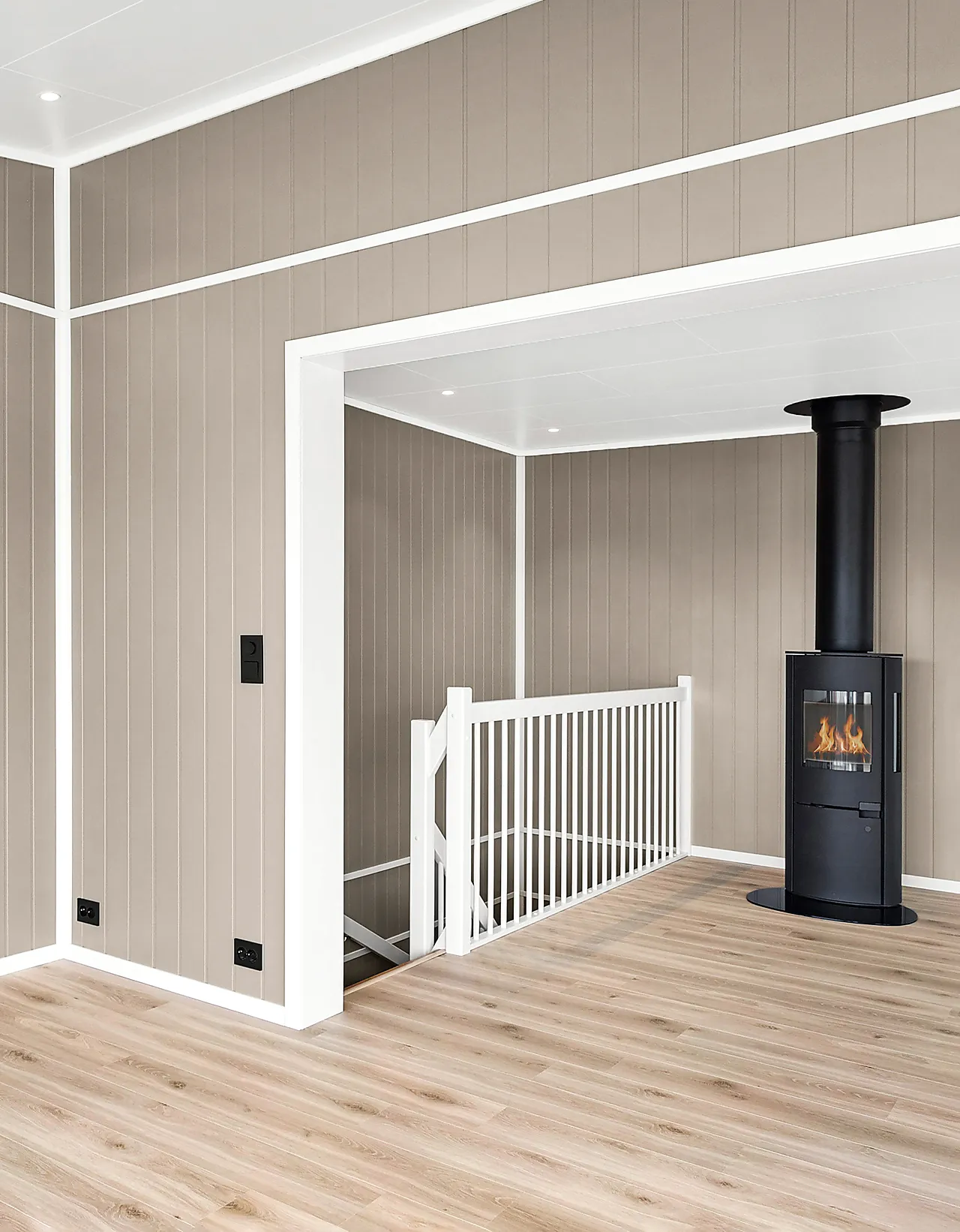 Dørsett furu rundkant hvit bomull S0502-Y 10x58x5500 mm null - null - 2 - Miniatyr