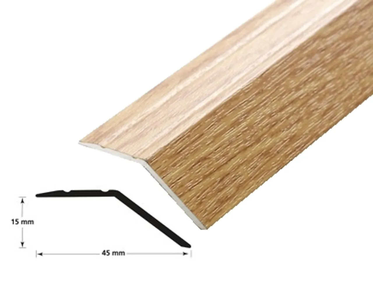 Nivålist nr 7 aluminium eik selvklebende 1 m