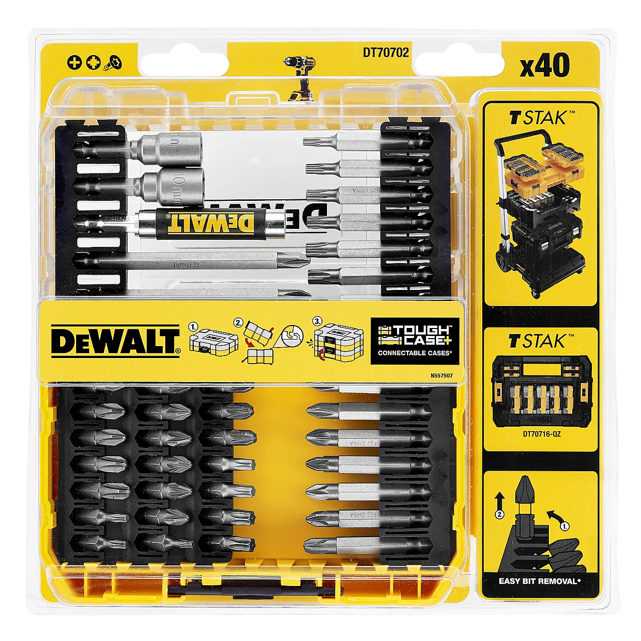 Bitsett 40 deler dt70702-qz dewalt null - null - 3 - Miniatyr
