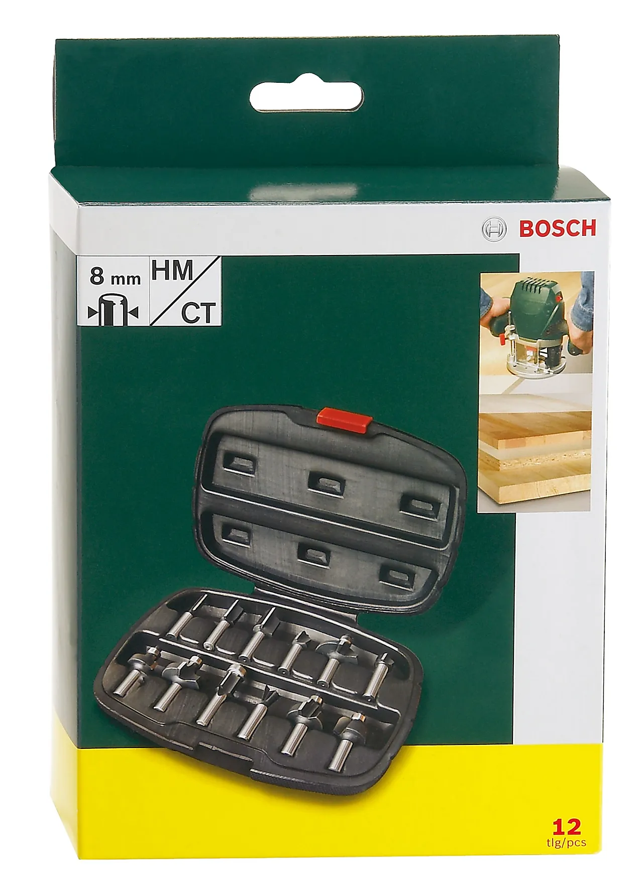 Fresesett 8 mm skaft 12 deler promoline Fresesett 8 mm skaft 12 deler promoline