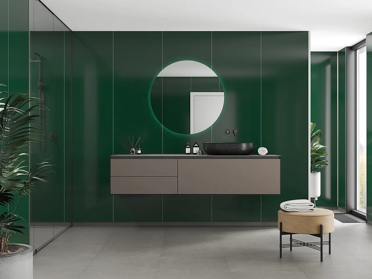 Fibo baderomsplate Bottle Green Høytrykkslaminat 10x620x2400 mm null - null - 2 - Miniatyr