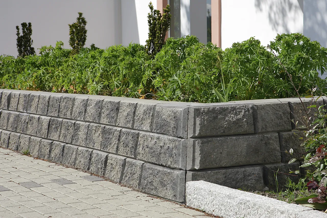Støttemur mini exclusive utvendig hjørne gråmix 59x25,3x17 cm null - null - 3 - Miniatyr