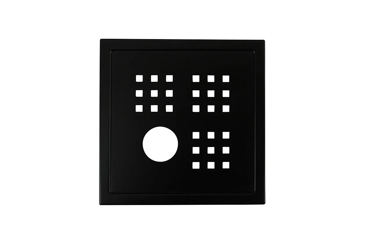 Slukrist kvadrat 20x20 svart matt med uthugg