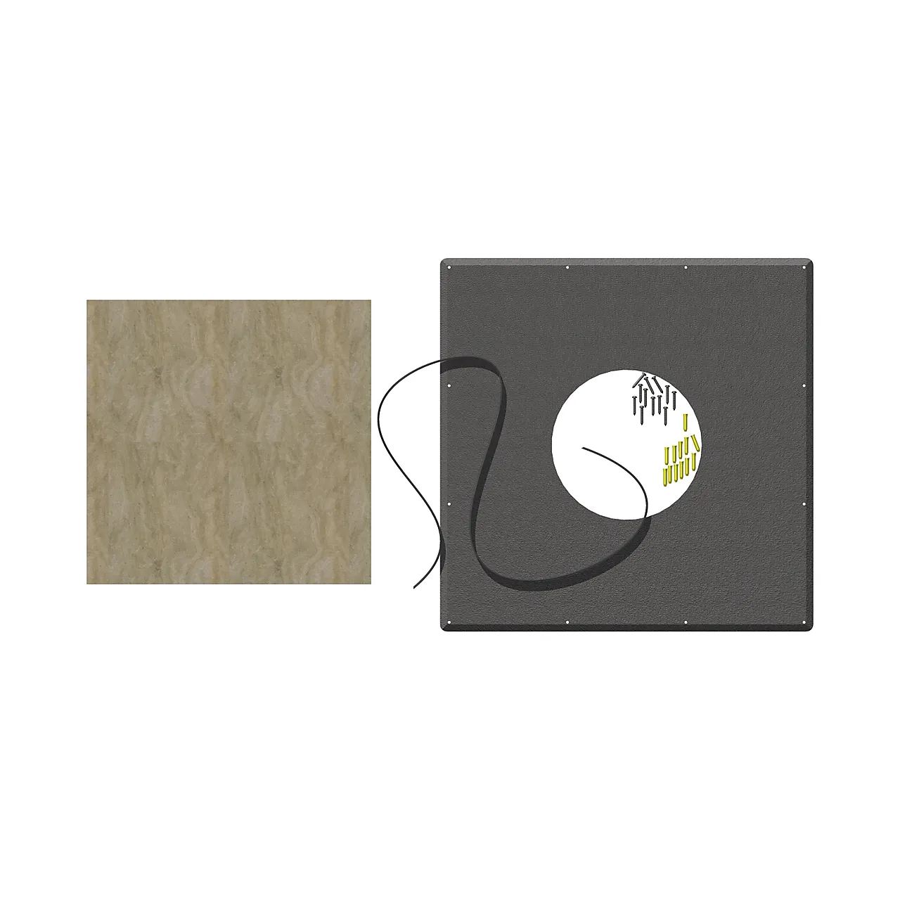 INNERTAKSPLATE FIRKANT SKRÅT 150 MM SORT HALVISOLERT OG HELISOLERT INNERTAKSPLATE FIRKANT SKRÅT 150 MM SORT HALVISOLERT OG HELISOLERT