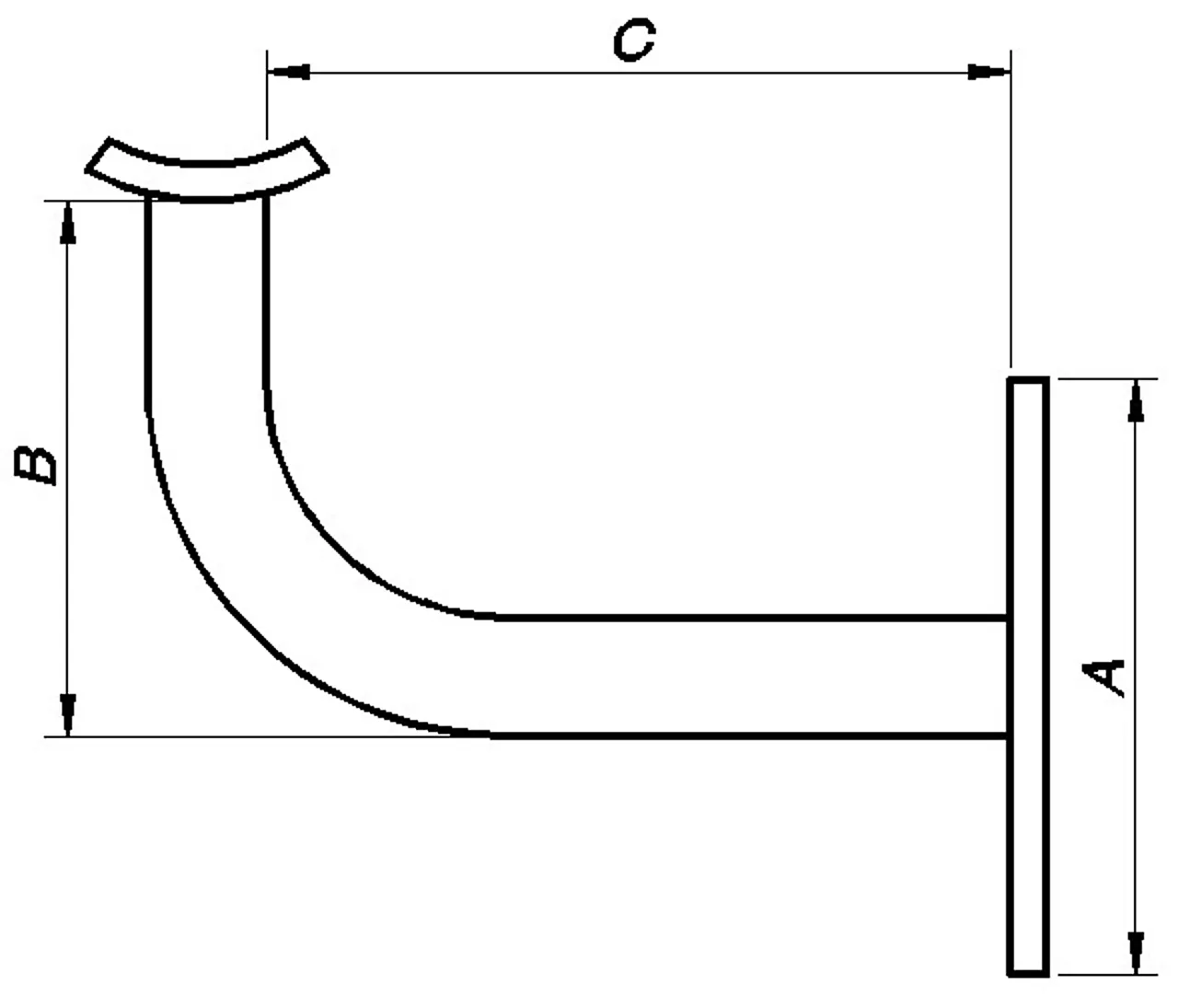 Gelenderholder stål sortlakkert null - null - 2 - Miniatyr