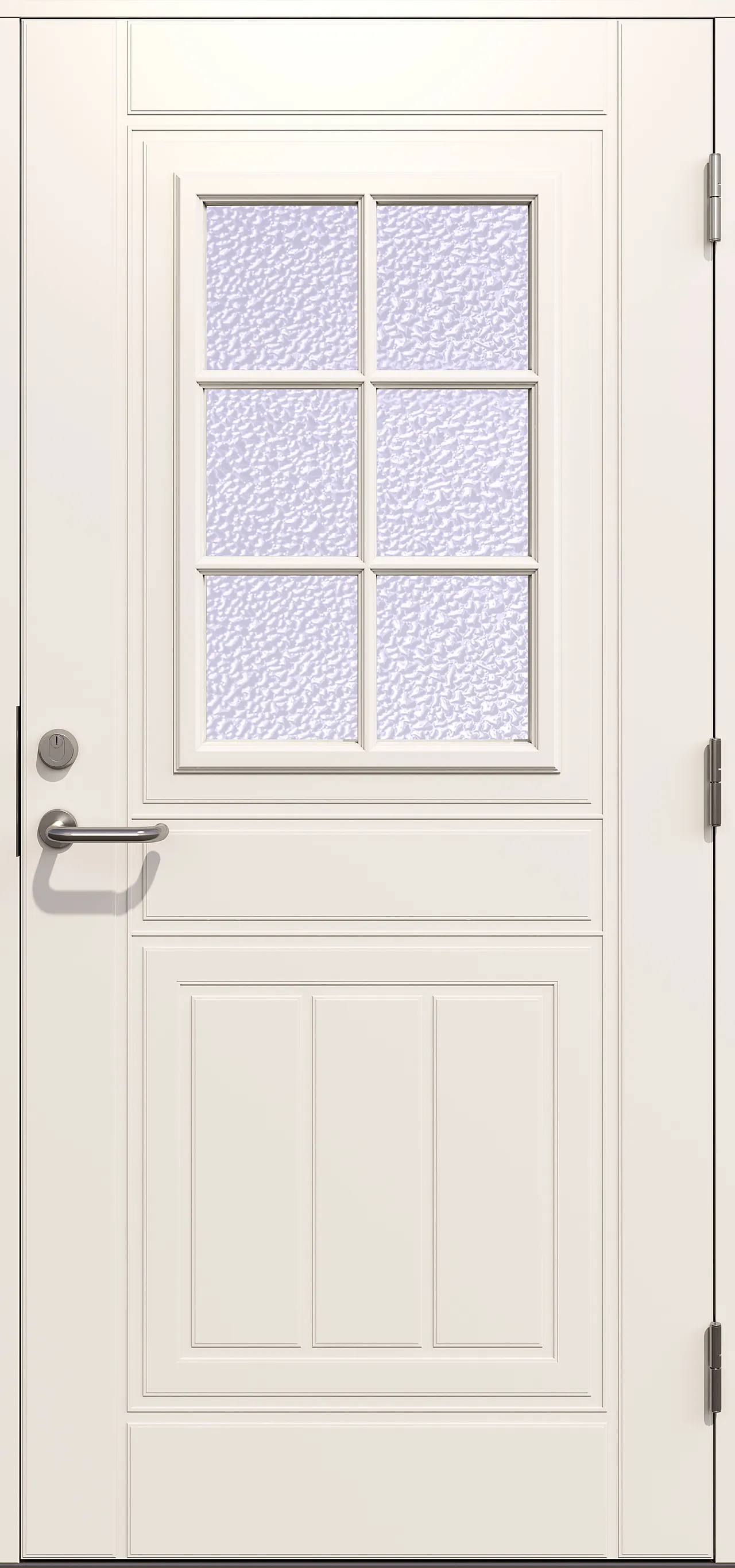 Gilje ytterdør Kristian 90x210 cm høyrehengslet hvit med glass