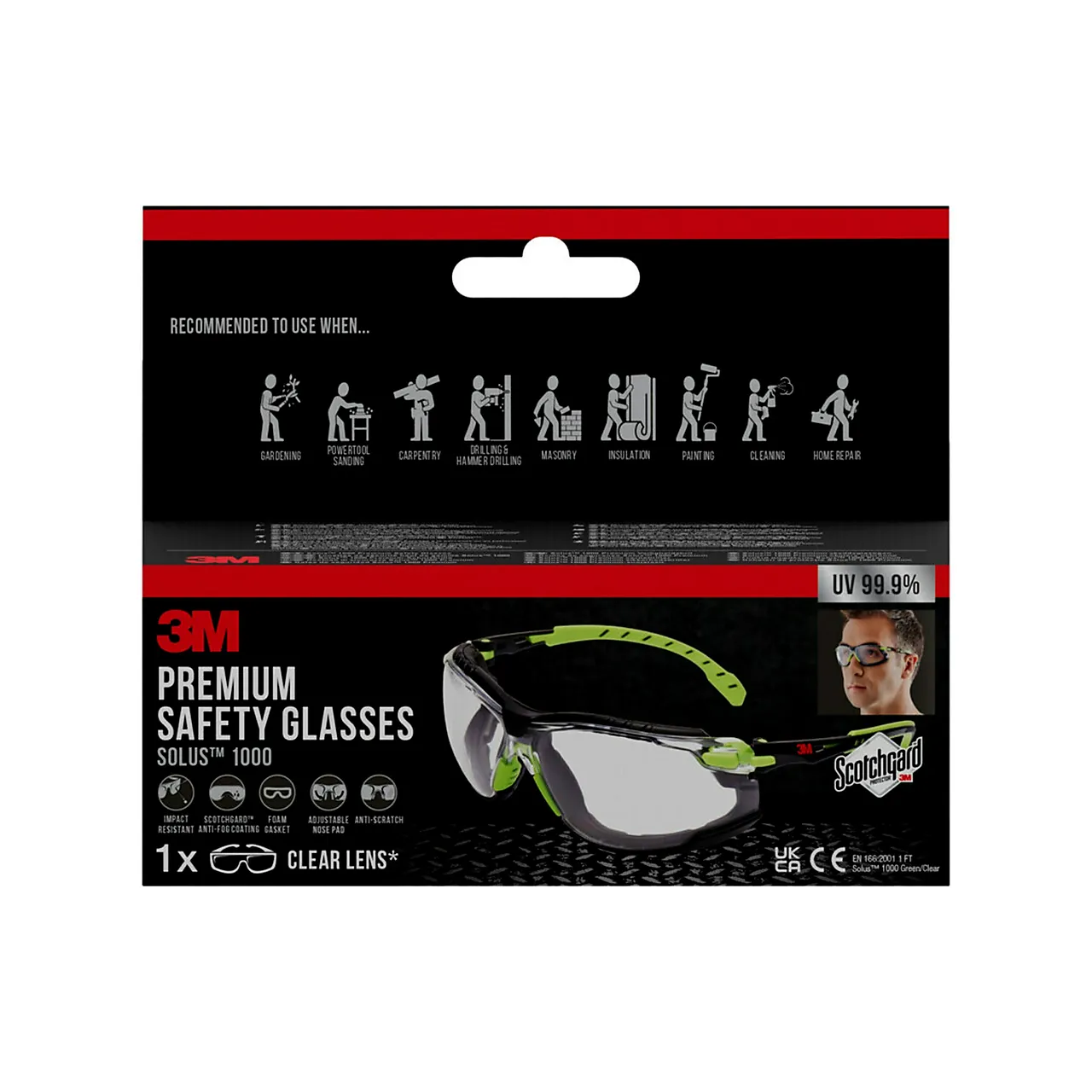 Vernebrille antidugg grøn/sort