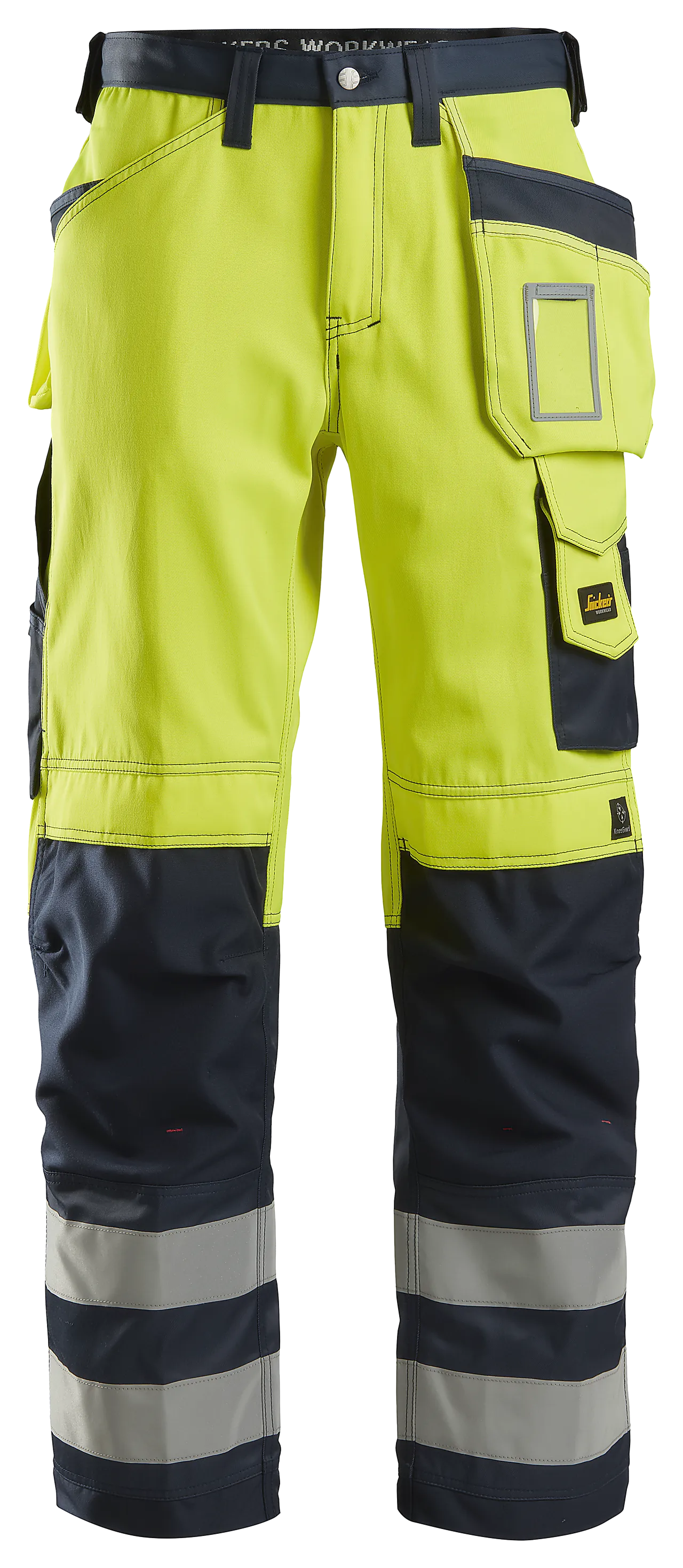 Bukse 3233 gul/mblå kl2 48 snickers workwear
