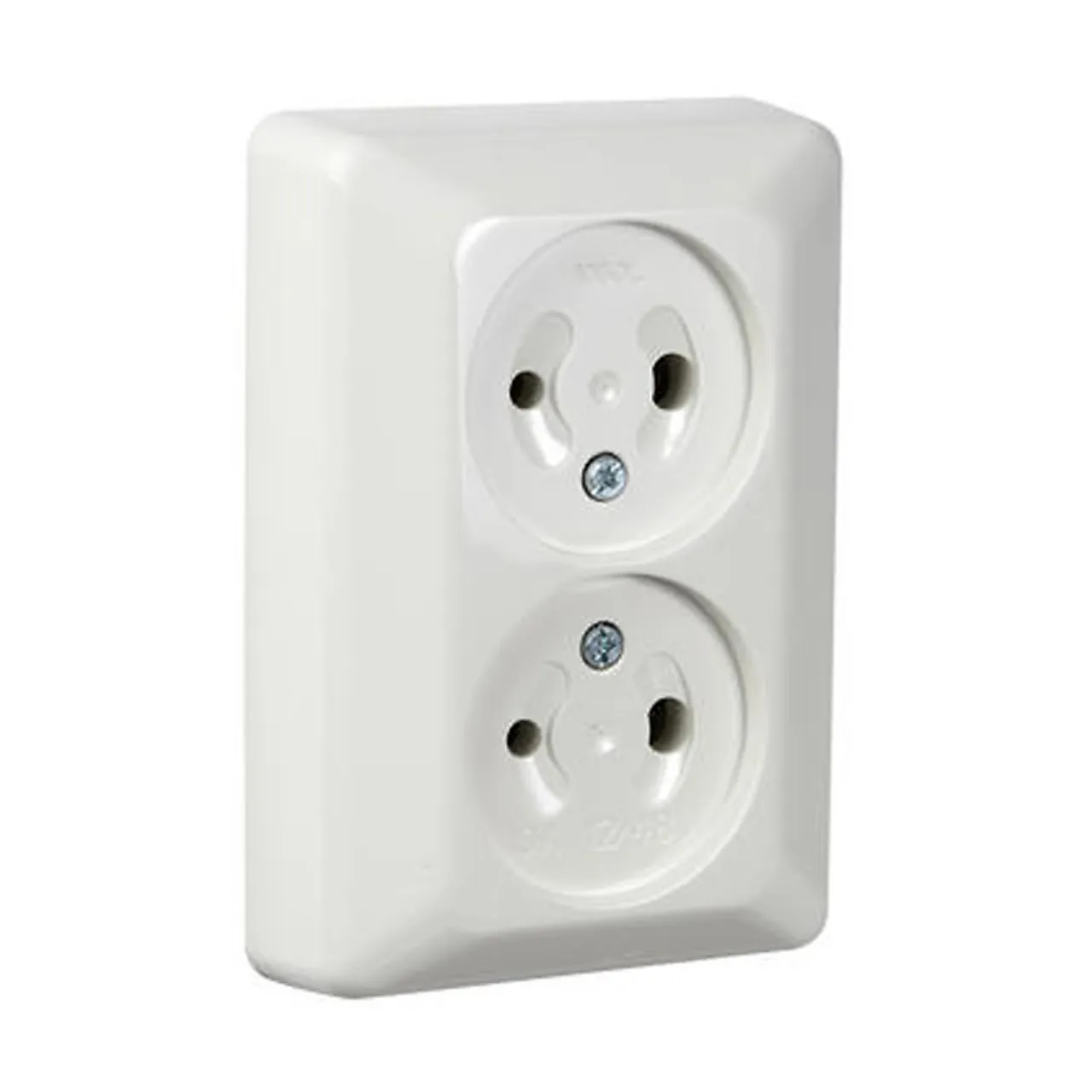 Stikkontakt dobbel 12 volt 2 pk null - null - 2 - Miniatyr