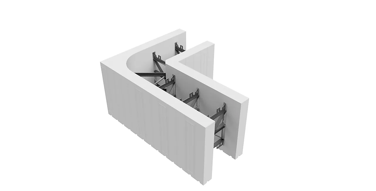 Thermomur 250x toppbl hjørne hø b500xh300xl650