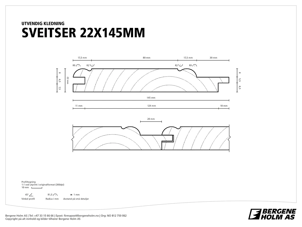 Bergene Holm kledning sveitser grunnet 22x145 mm gran null - null - 3 - Miniatyr