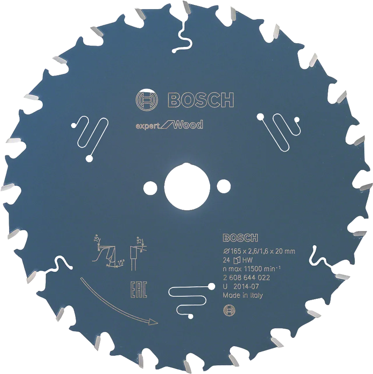 Sirkelsagbl 165x20mm 24t exp wood