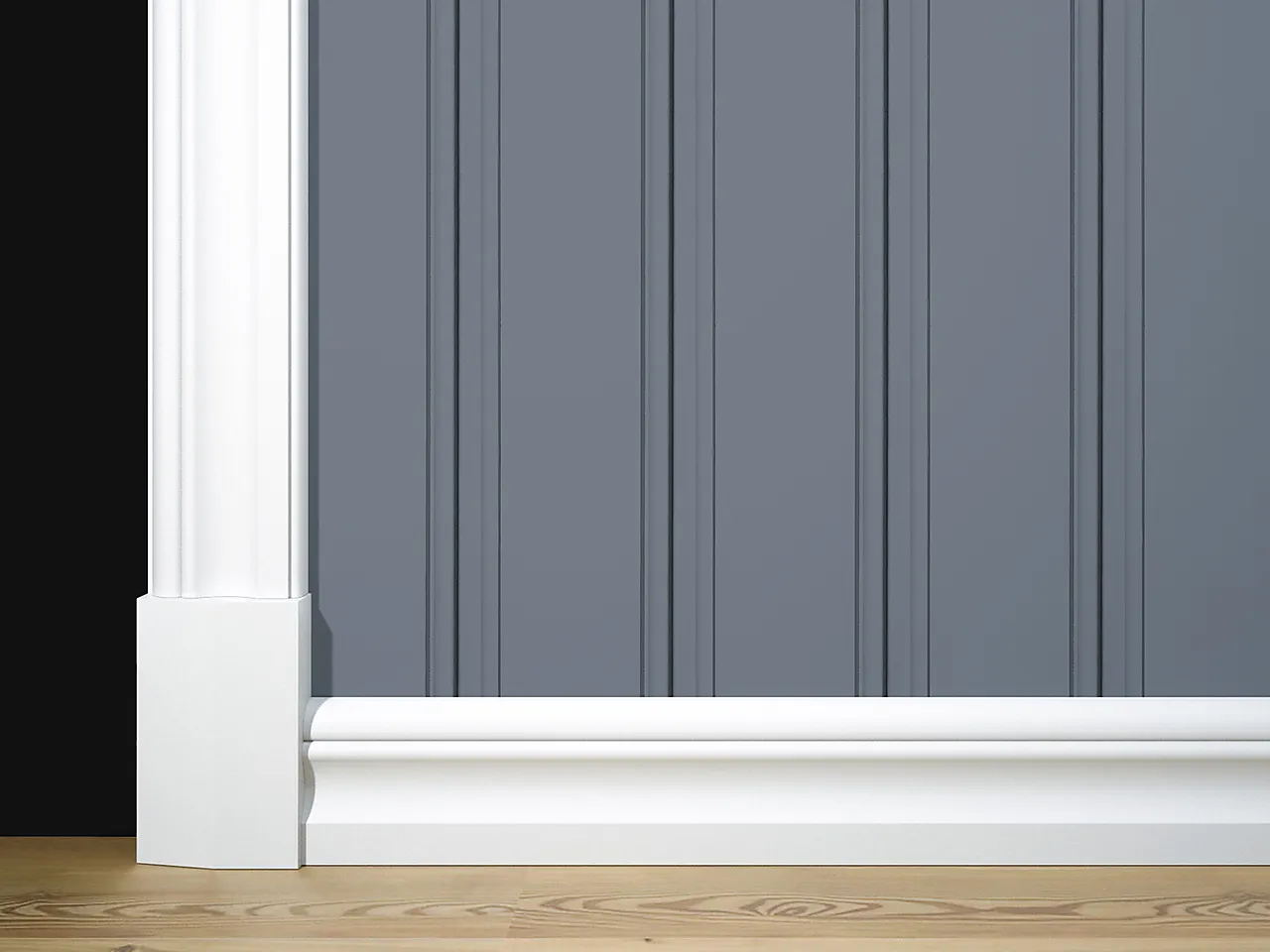 Gulvlist furu hvit tradisjon bomull S0502-Y 15x70 mm null - null - 3 - Miniatyr