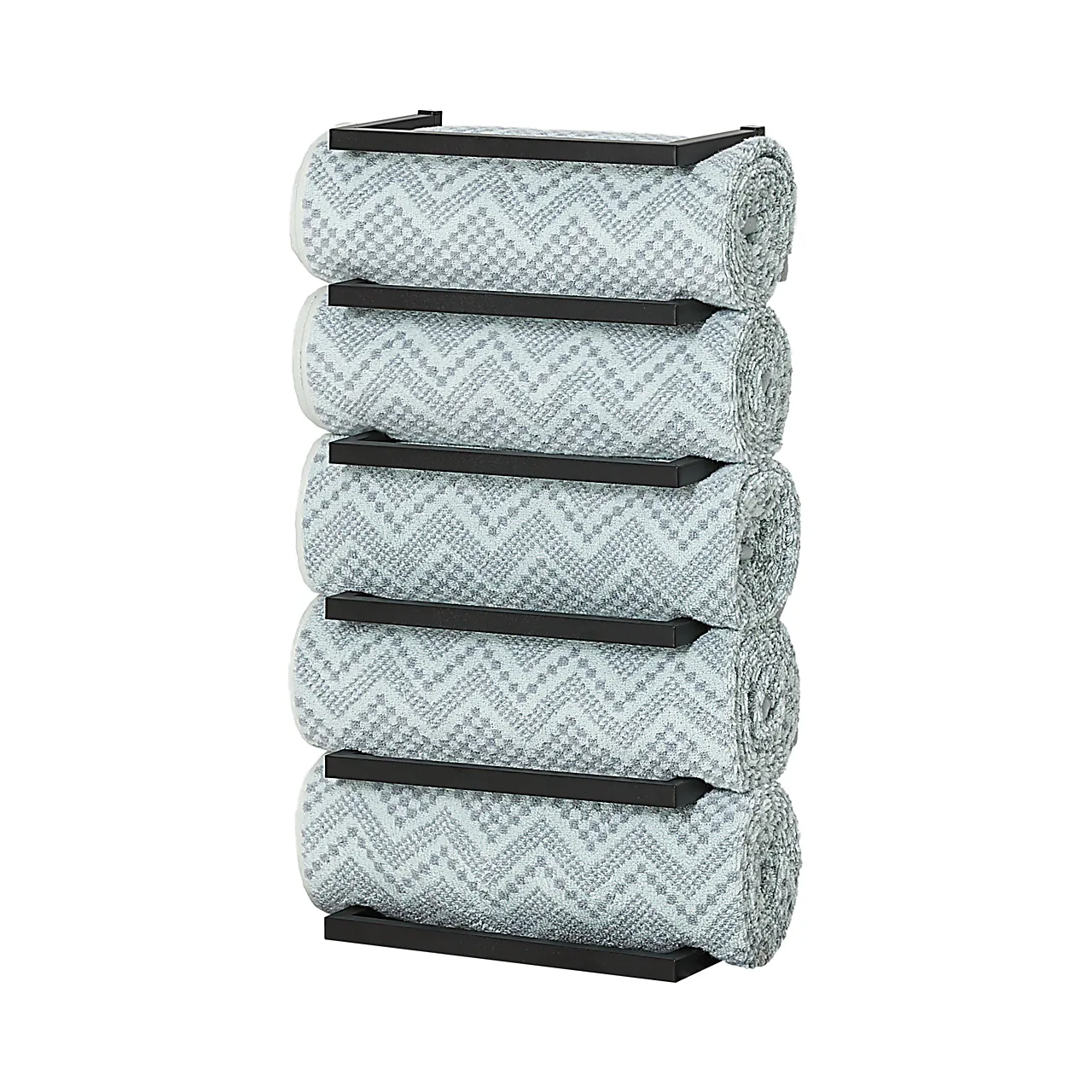 Håndklehylle carre svart for veggmontering 24x12x48cm null - null - 2 - Miniatyr