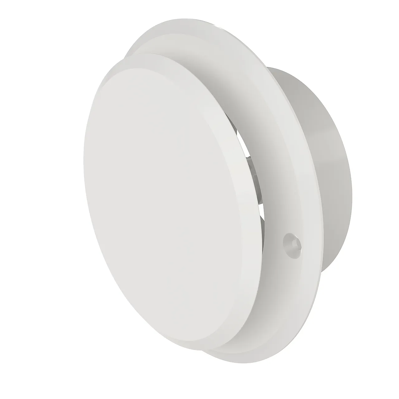 Tallerkenventil hvit plast rund karm/ramme 4