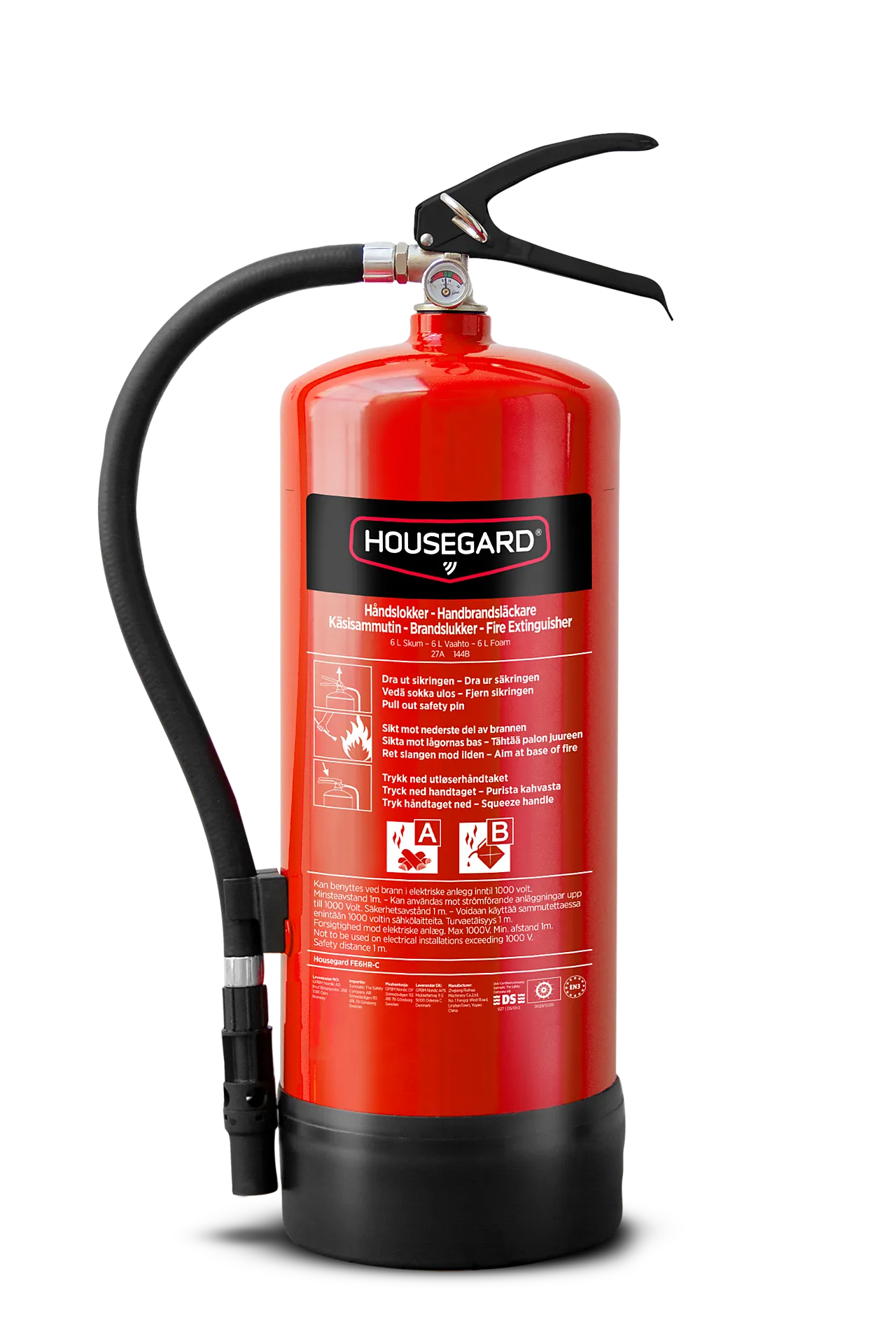 Housegard brannslokker skum 6L 27A-144B, FE6HR-C