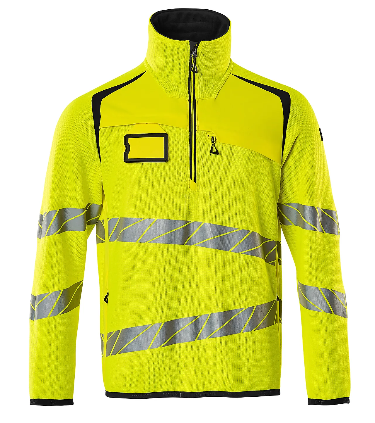 Strikkegenser 19005 gul/svart l kort glidelås, eniso 20471 klasse 2 Strikkegenser 19005 gul/svart l kort glidelås, eniso 20471 klasse 2