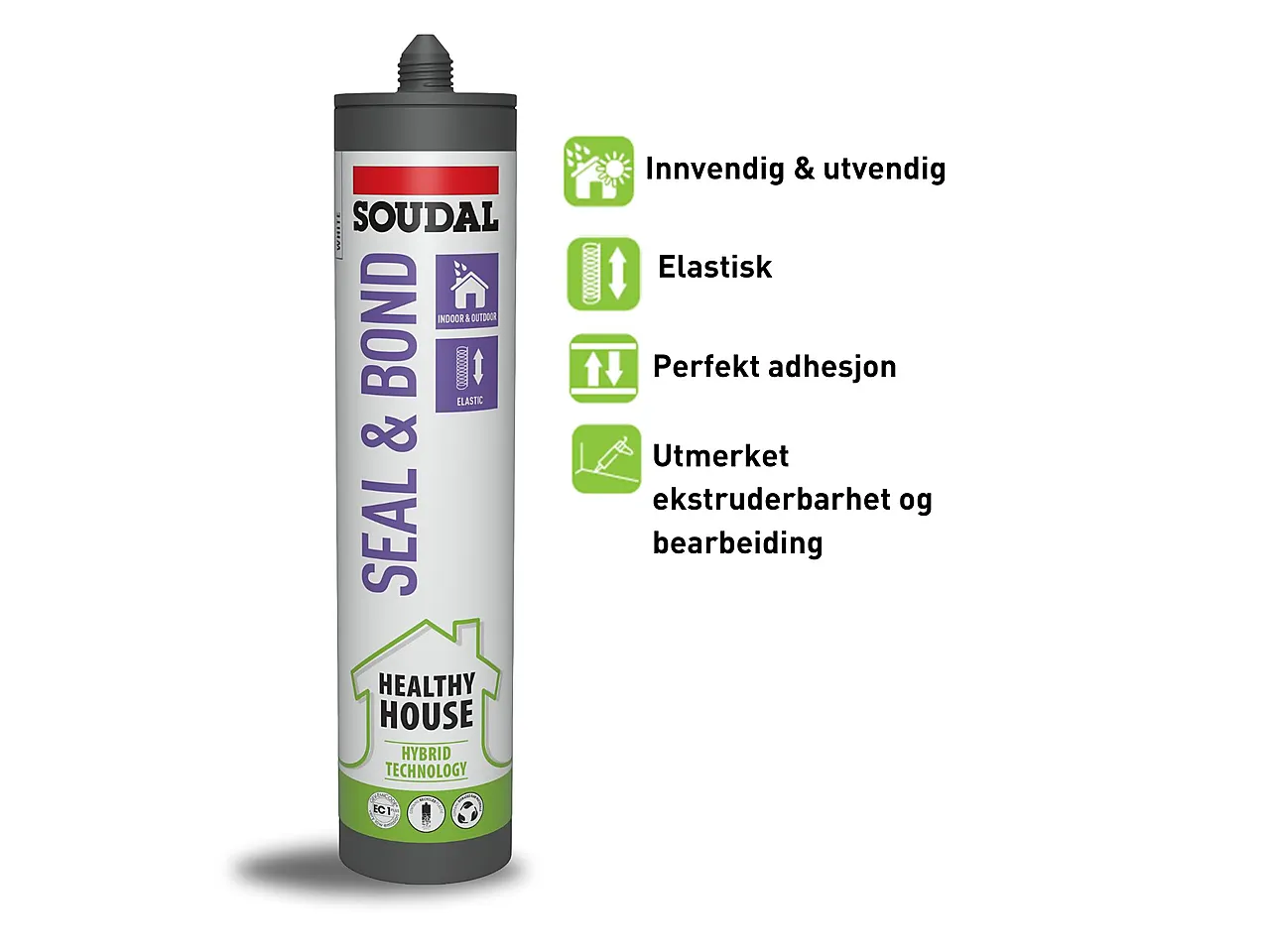 Fugemasse Seal&Bond hvit 290 ml Fugemasse Seal&Bond hvit 290 ml