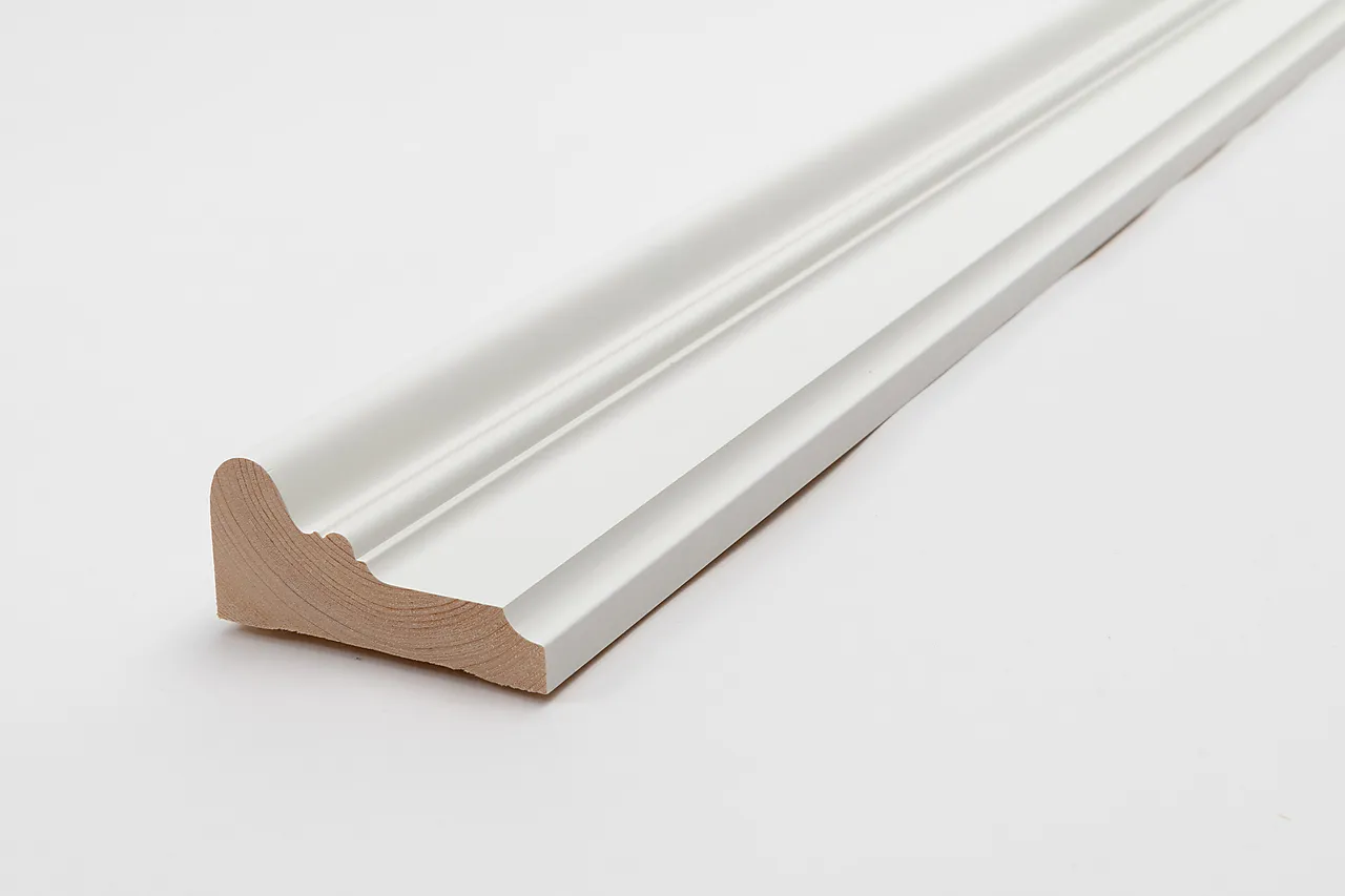 Brystningslist furu hvit grunnet 45x95 mm Brystningslist furu hvit grunnet 45x95 mm