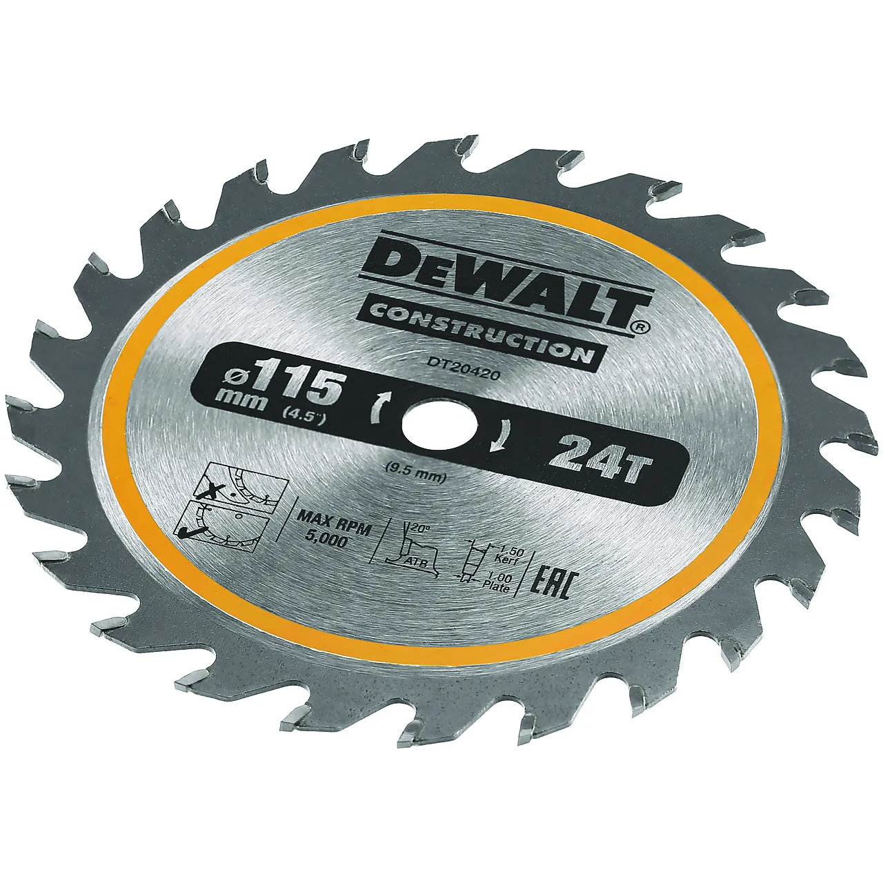 Sirkelsagbladad 115mm 24t TCT DT20420-QZ null - null - 3 - Miniatyr