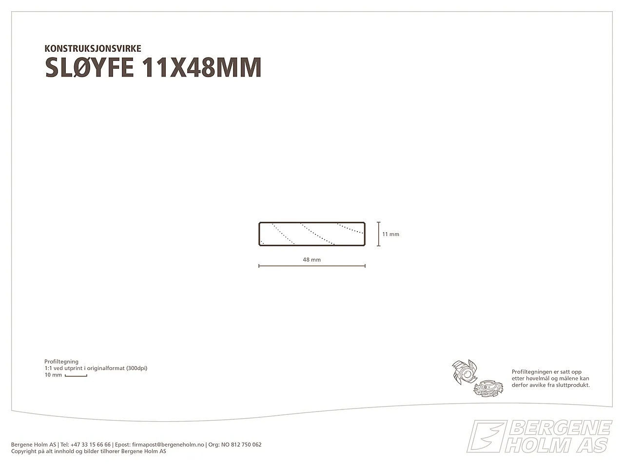 Lekt klasse 1 impregnert furu 11x48 mm null - null - 2 - Miniatyr